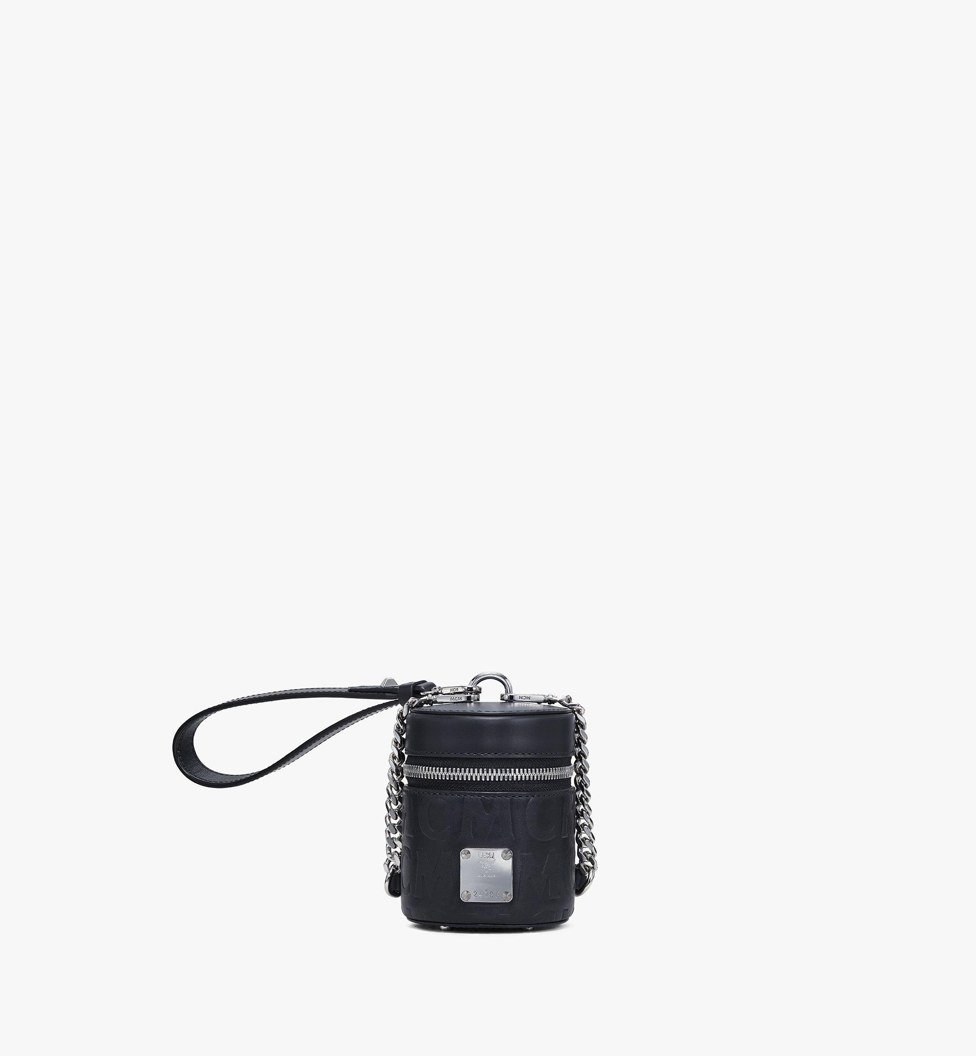 MCM Aren Cylinder Crossbody in MCM Monogram Leather Black MWRAACG06BK001 Alternate View 1