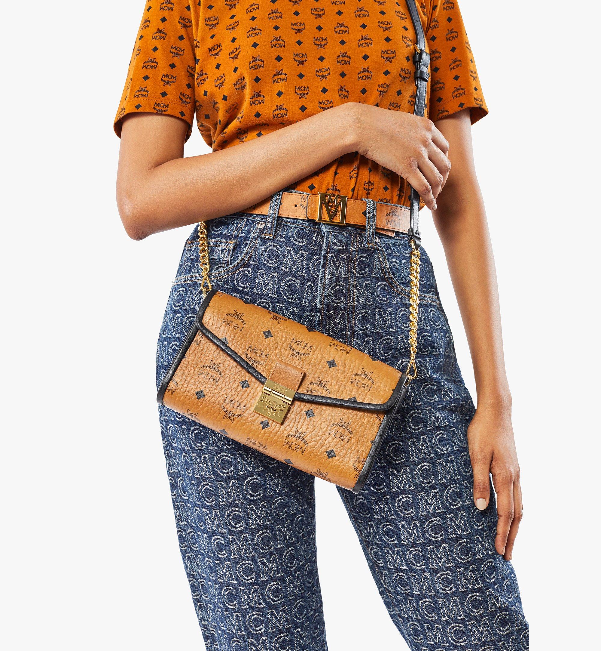 MCM Millie Flap Crossbody In Visetos Leather Block