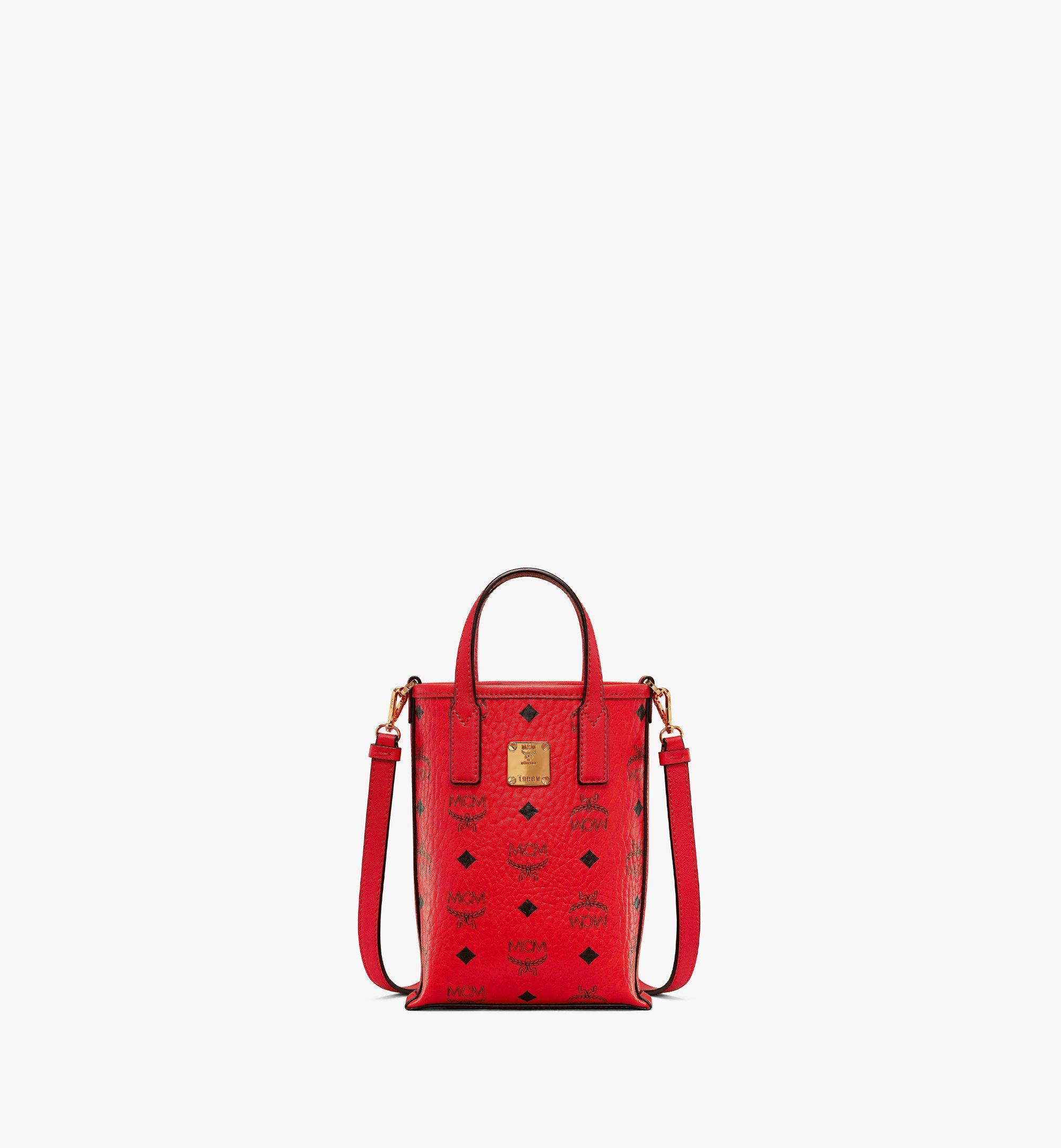 Mini Aren Crossbody Bag in Visetos Red