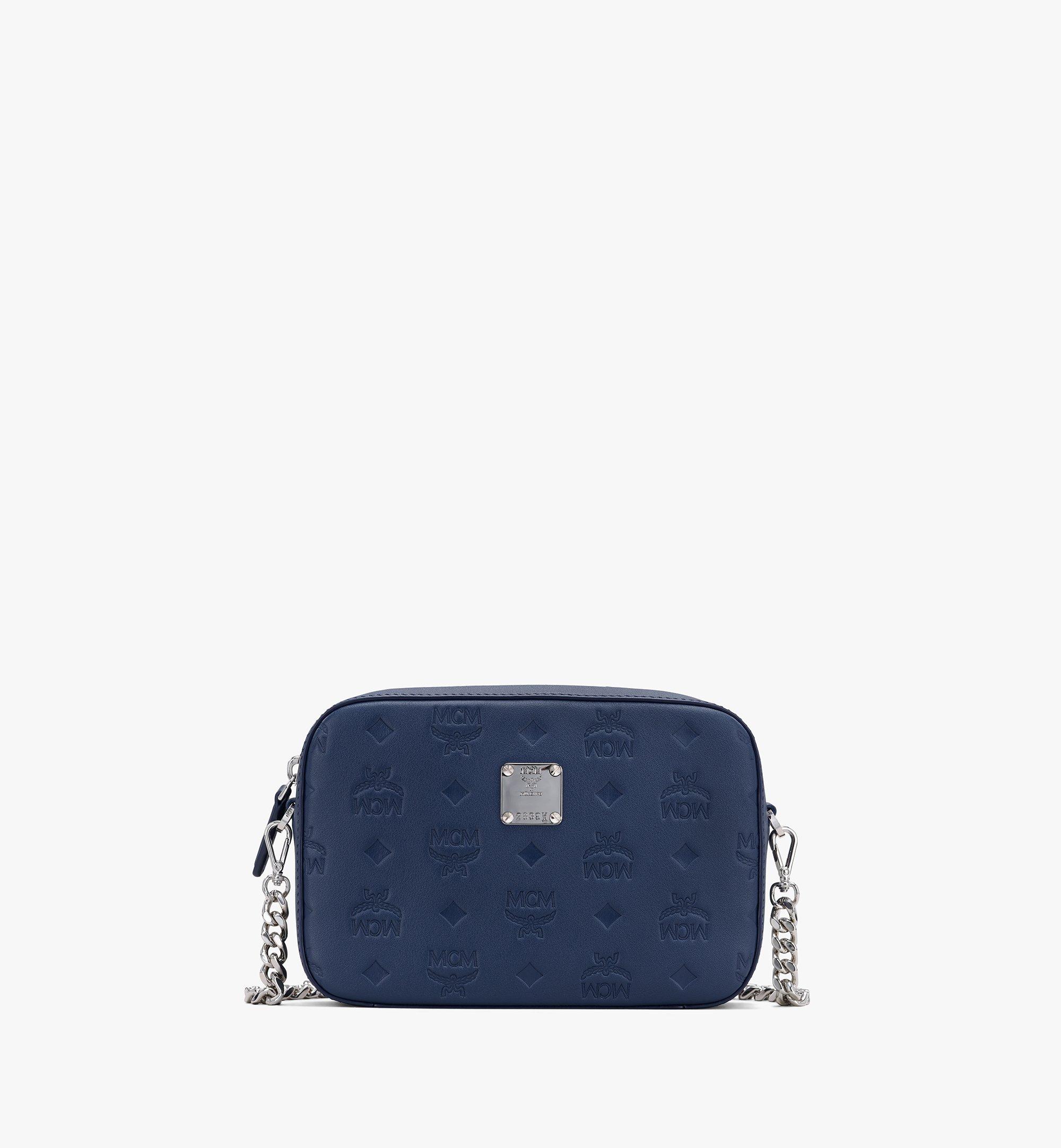 Mcm Klara Crossbody Bag In Monogram Leather In Blue