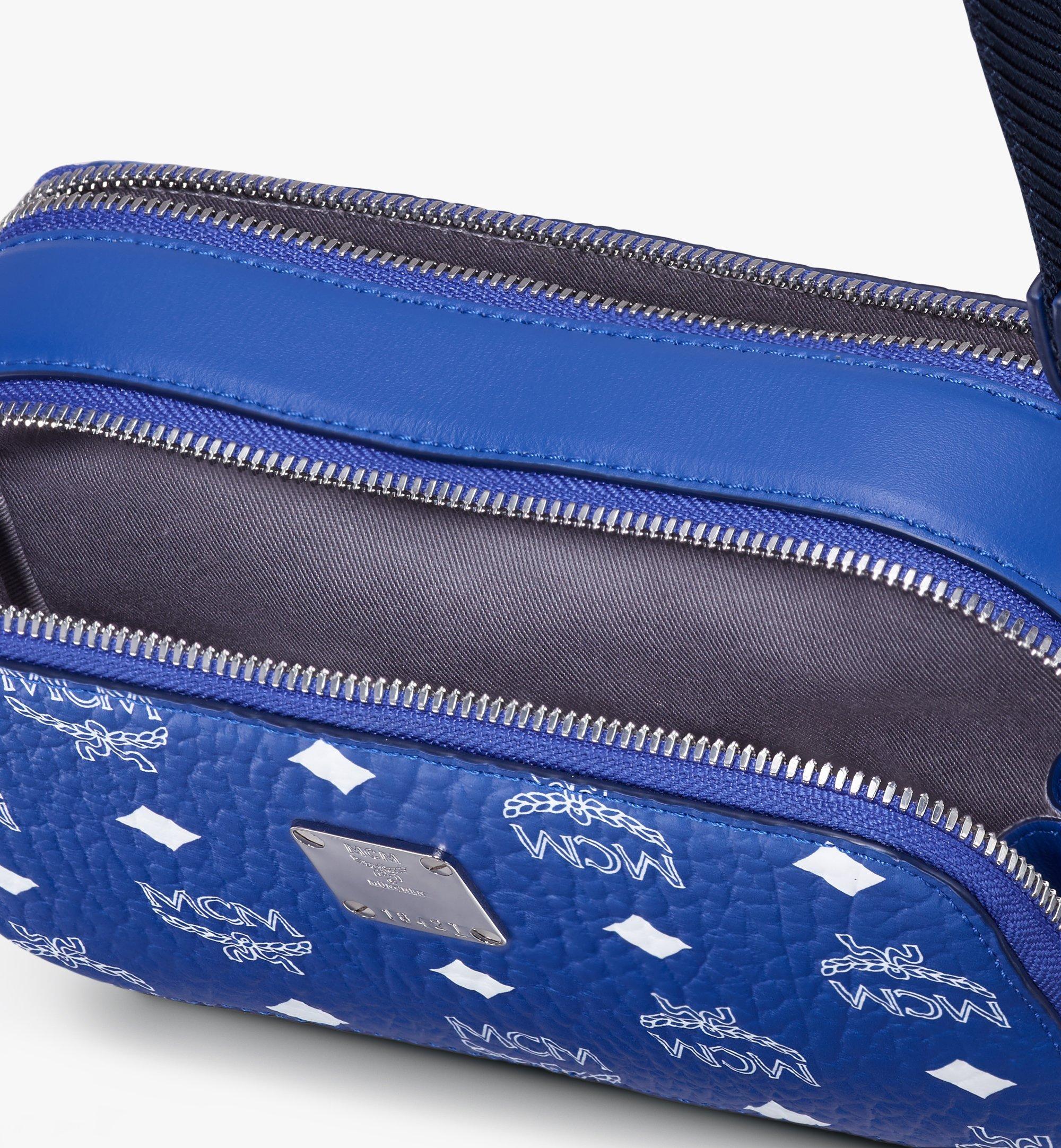 One Size E W Camera Bag In Visetos Original Blue Mcm Tw