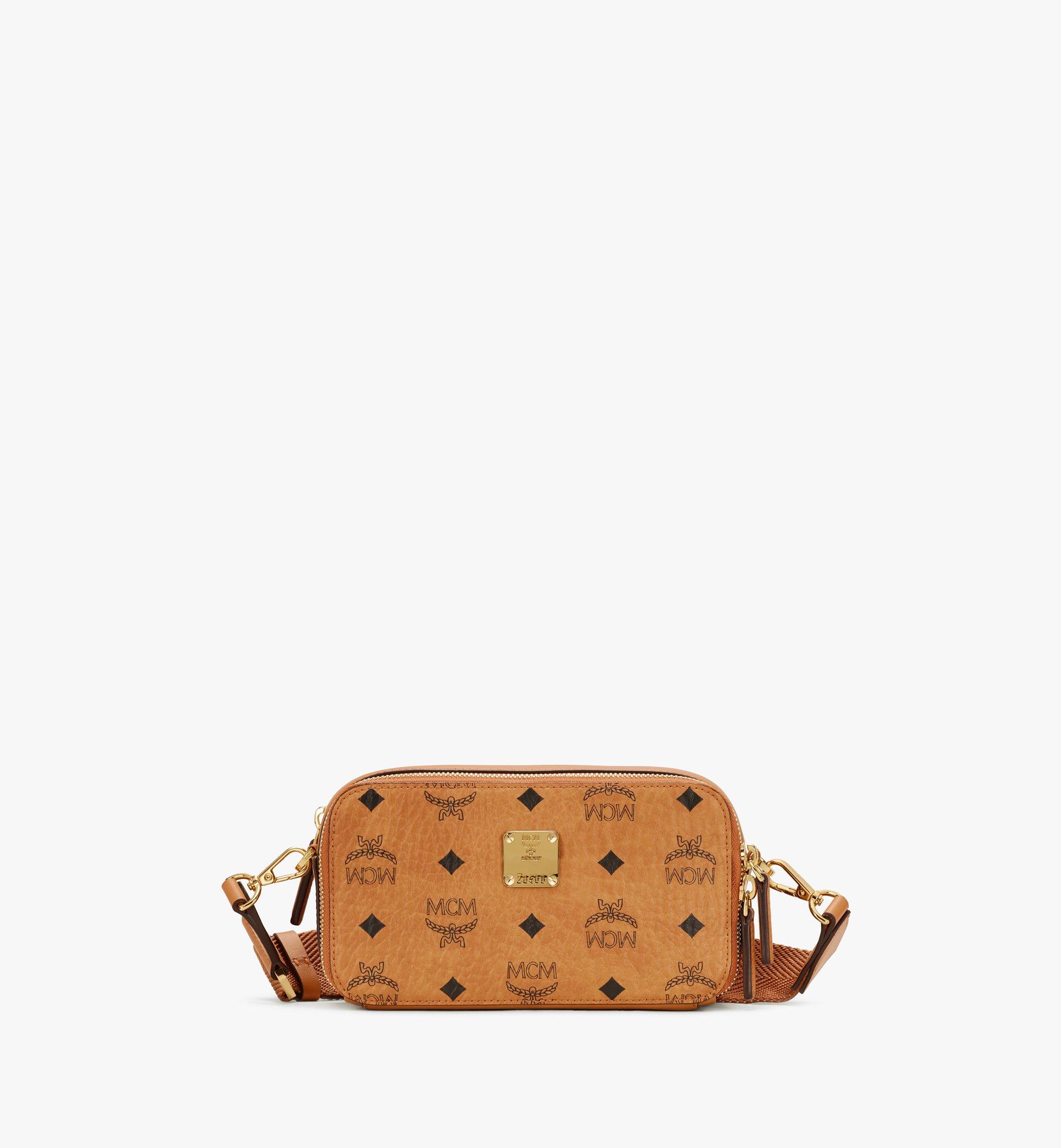 MCM Small Heritage Line Camera Crossbody Bag Cognac