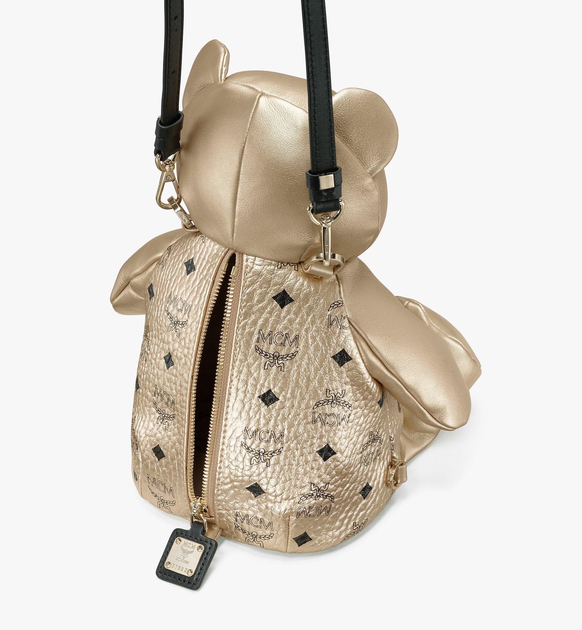 One Size MCM Zoo Bear Backpack in Visetos Berlin Gold MCM® US