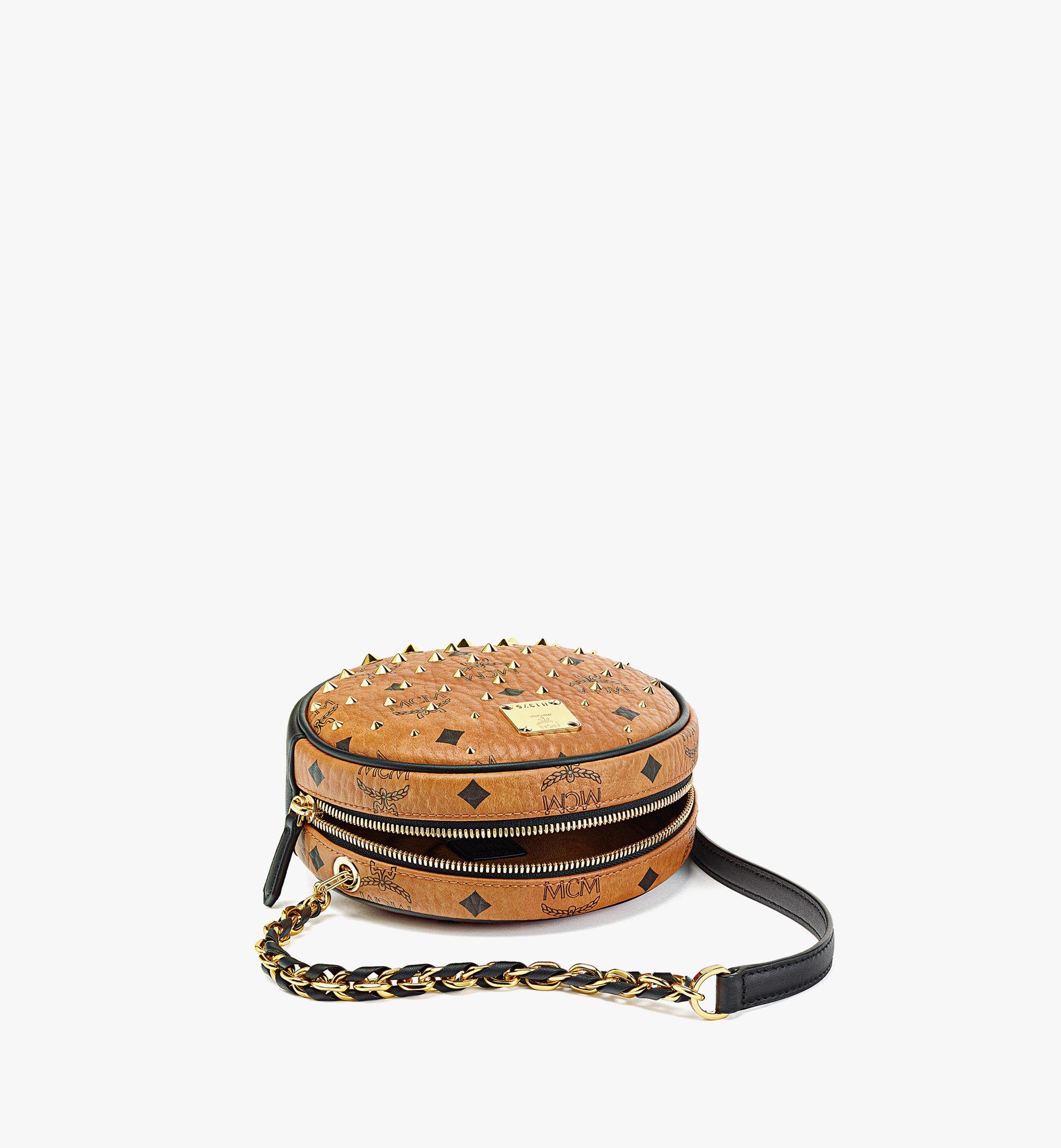 Small Orkestra Crossbody in Gold Studded Visetos Cognac