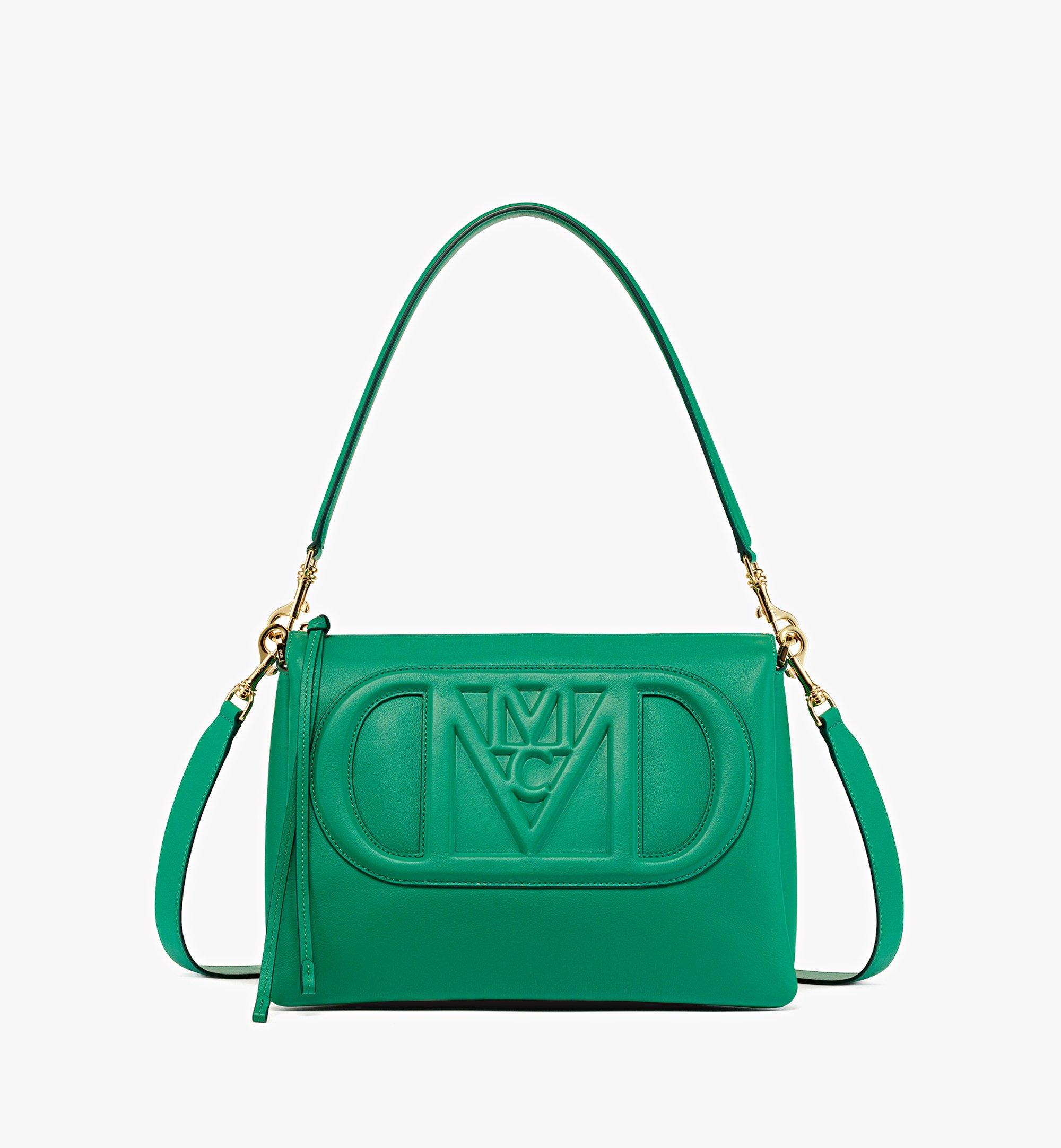 MCM Mode Travia Shoulder Bag in Spanish Calf Leather Green MWRDALD02J8001 Alternate View 1