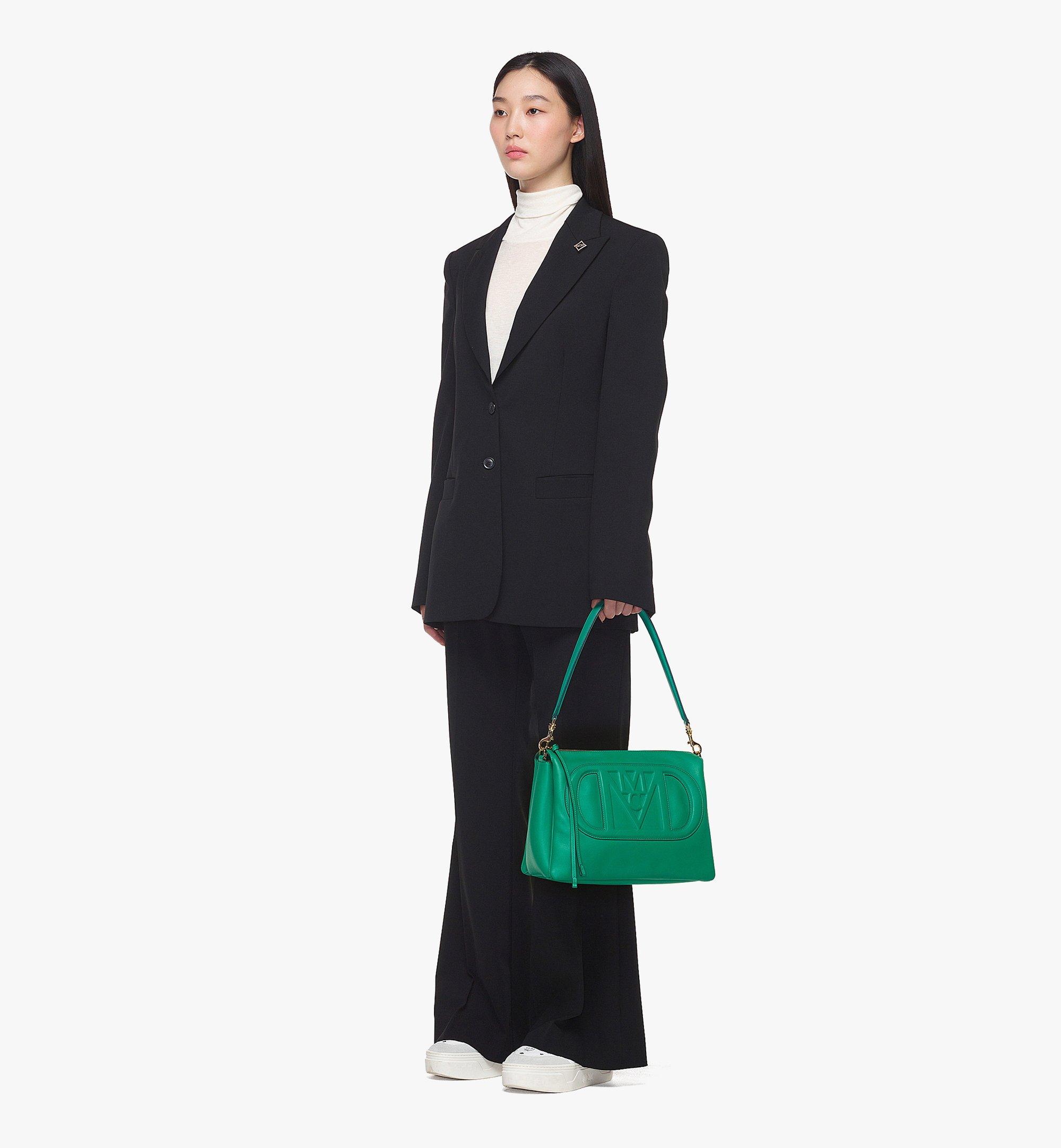 Medium Mode Travia Schultertasche aus spanischem Kalbsleder Grün 
