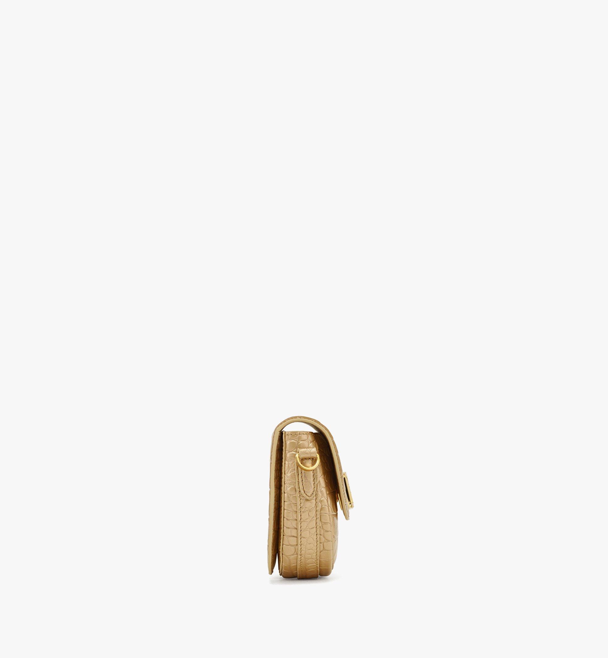 MCM Mode Travia Crossbody in Gold Croco-Embossed Leather Gold MWRDSLD01DG001 Alternate View 1