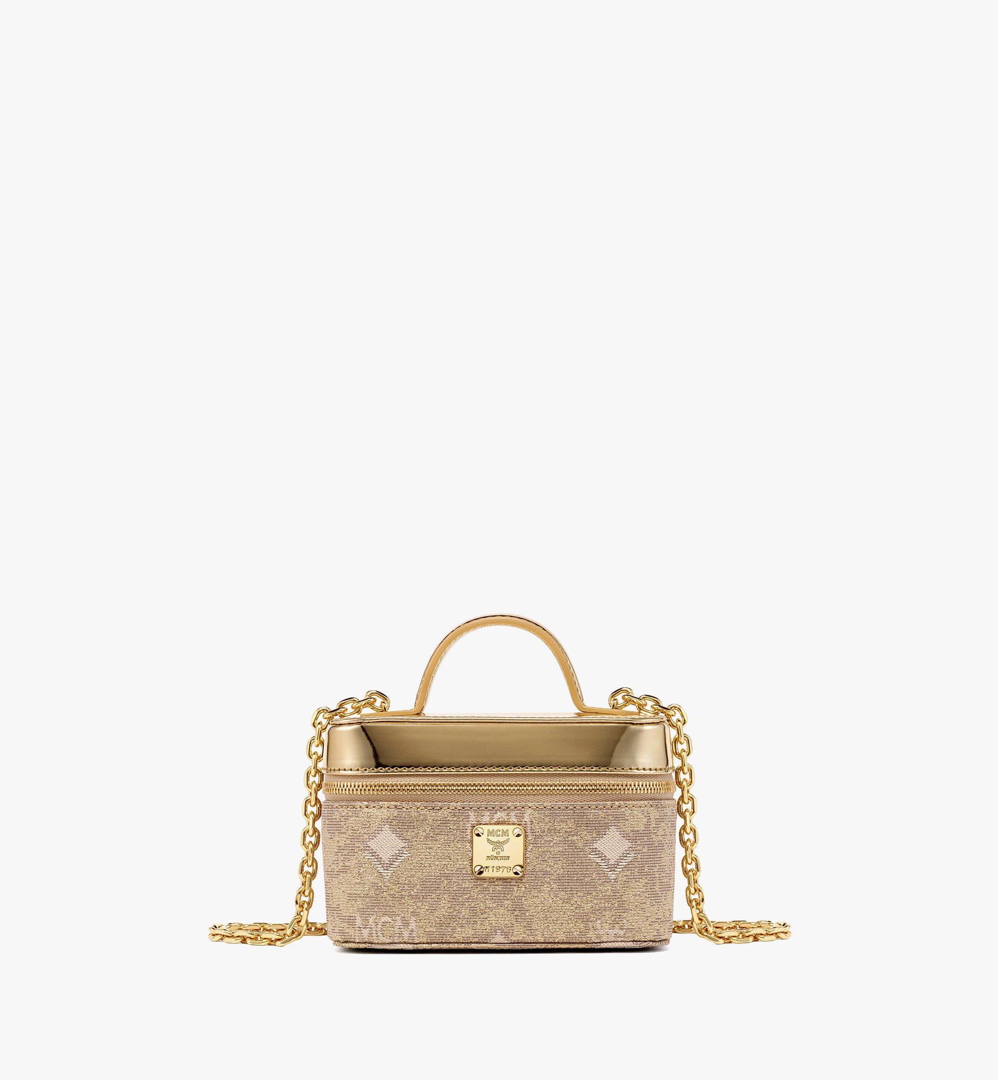 Rockstar Schminkkoffer aus goldenem Monogramm-Jacquard