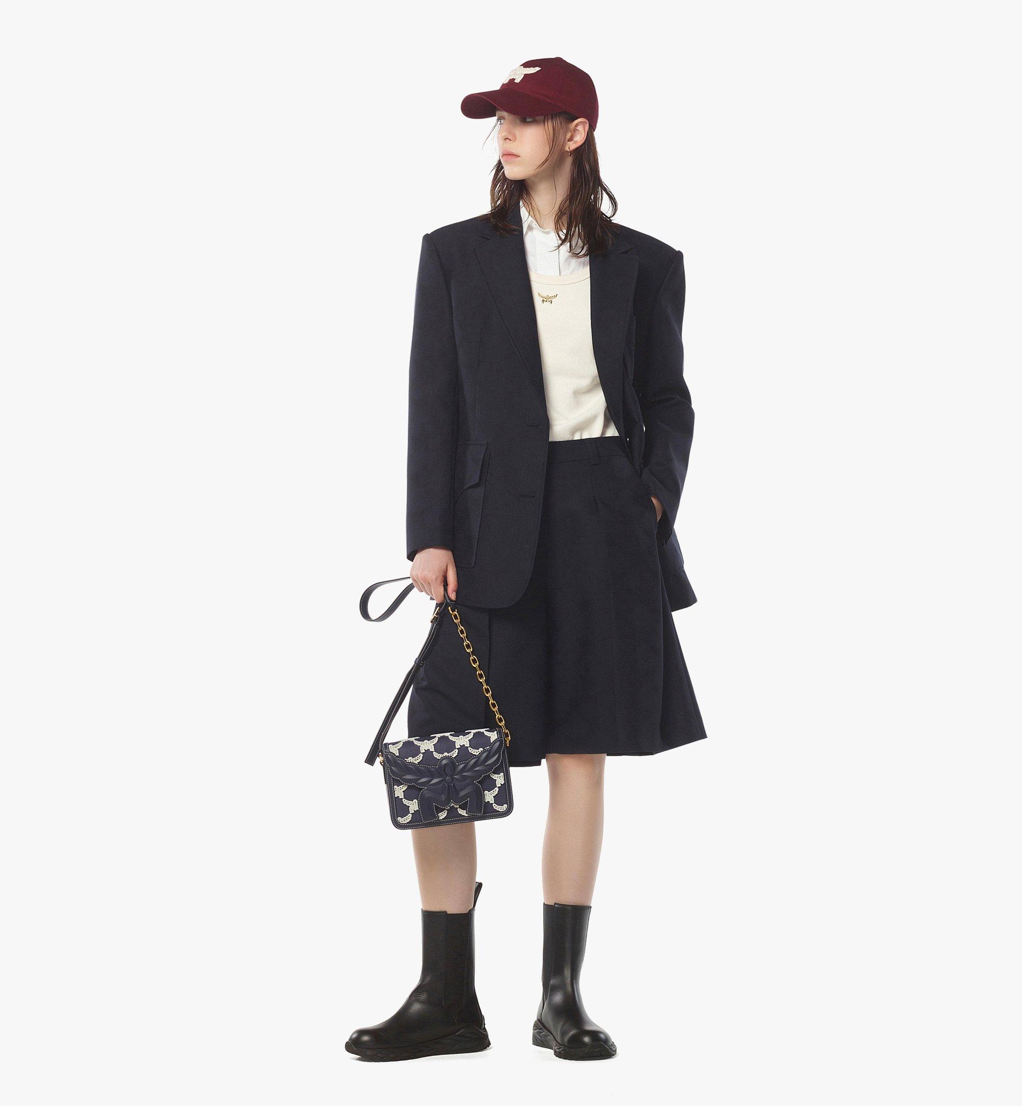 Himmel Crossbody in Leather and Laurel Flocking