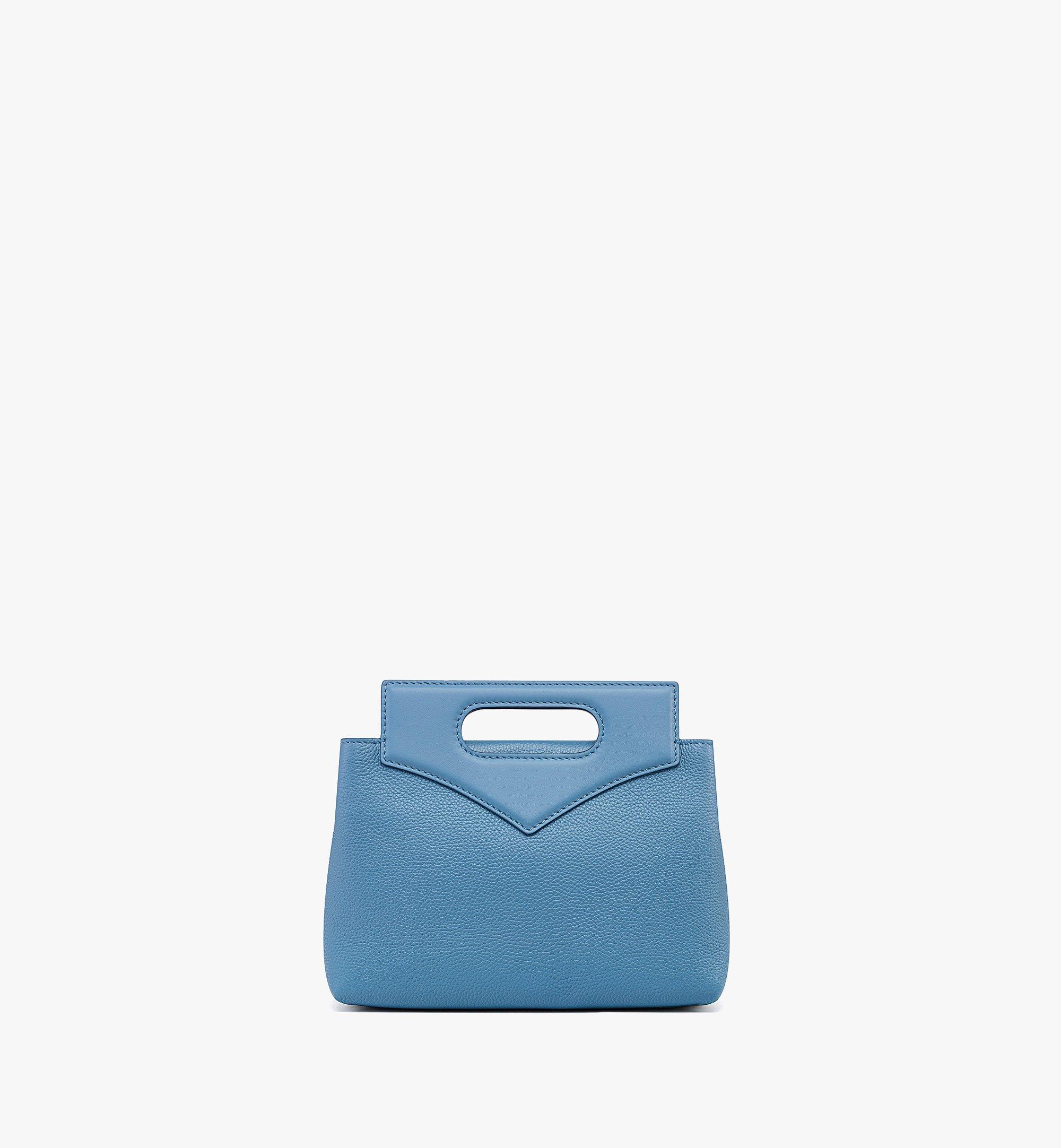 Mini Soft Diamond Tote in Embossed Leather Blue MCM CA