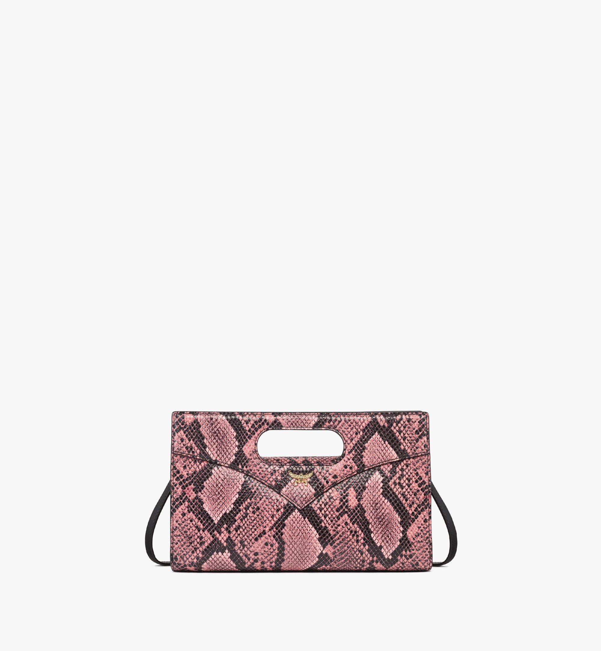 MCM Coronet蟒蛇纹印花钻石图案手提包 Pink MWRFSAK03Q2001 更多视角 1