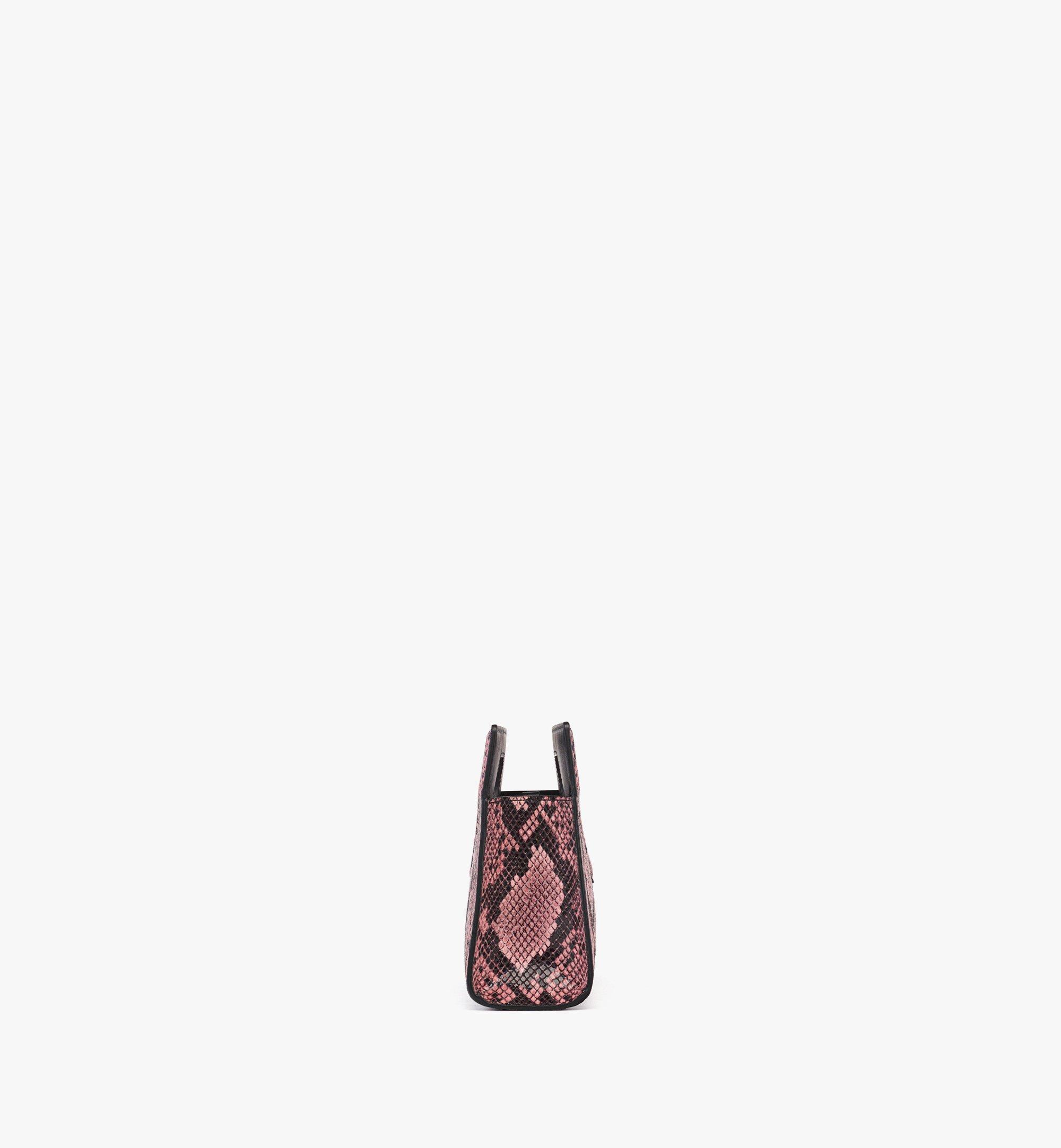 MCM Coronet蟒蛇纹印花钻石图案手提包 Pink MWRFSAK03Q2001 更多视角 1