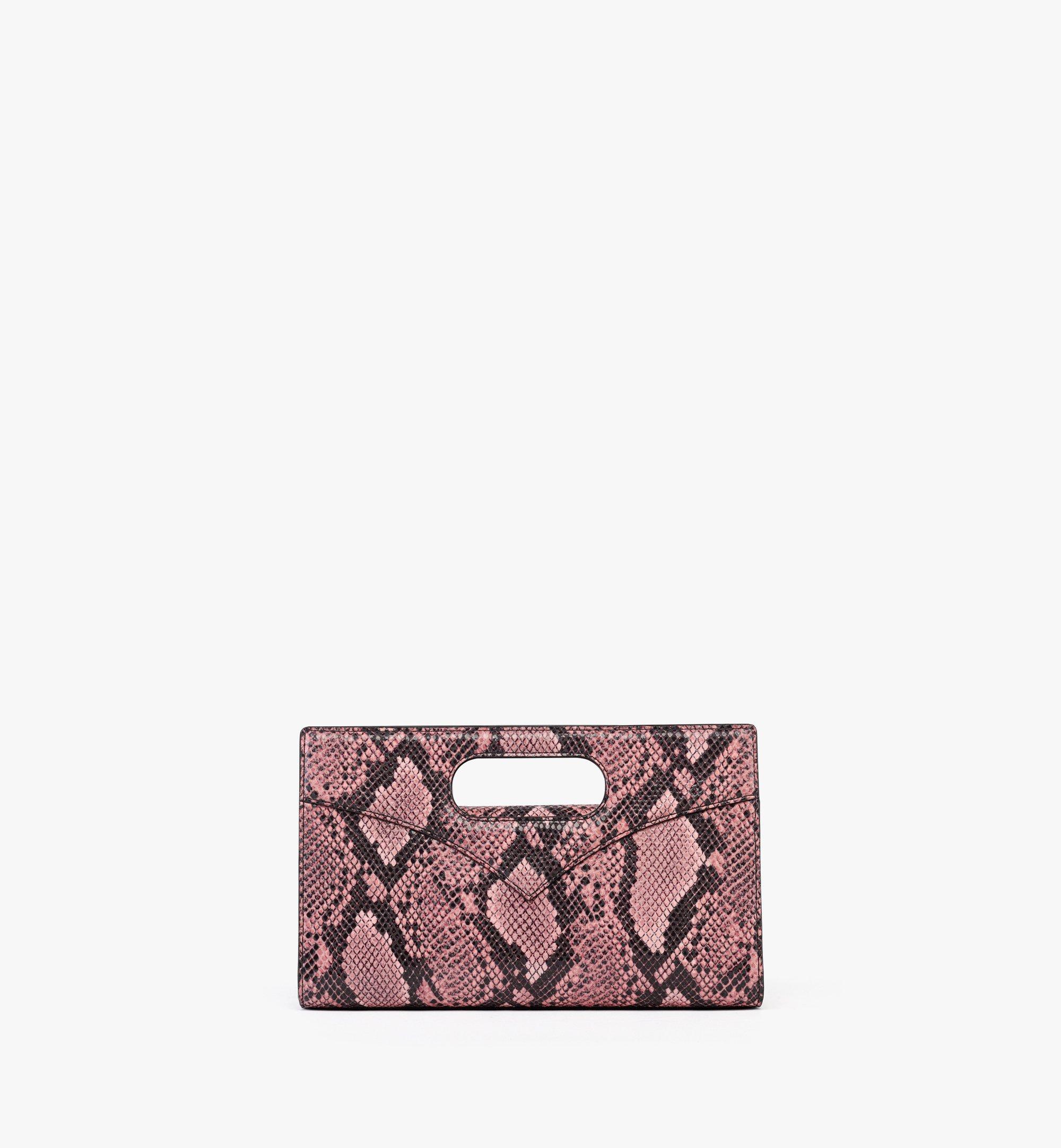 MCM Coronet蟒蛇纹印花钻石图案手提包 Pink MWRFSAK03Q2001 更多视角 3