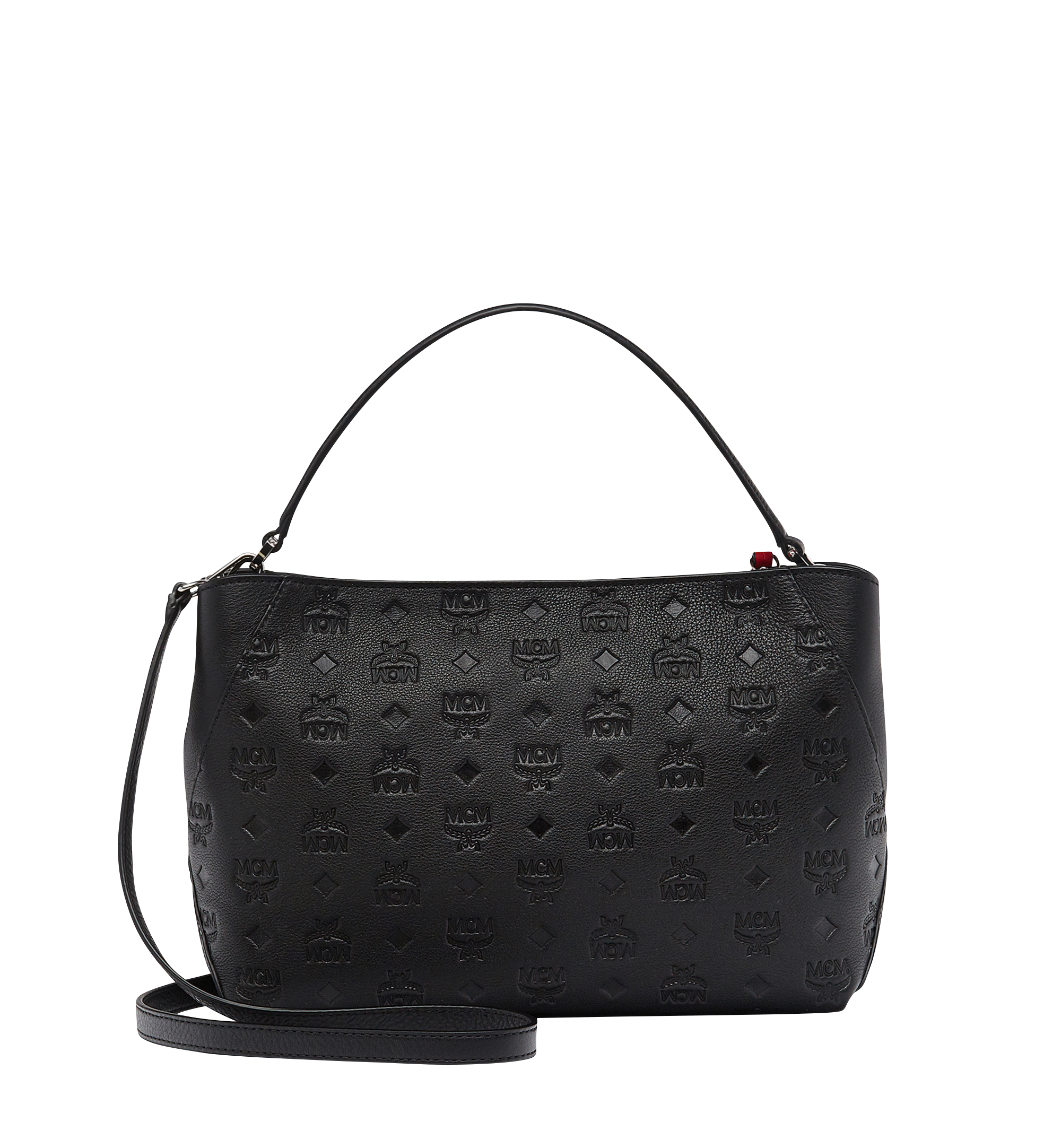 MCM Klara Shoulder in Monogram Leather Black MWS7AKM59BK001 Alternate View 3