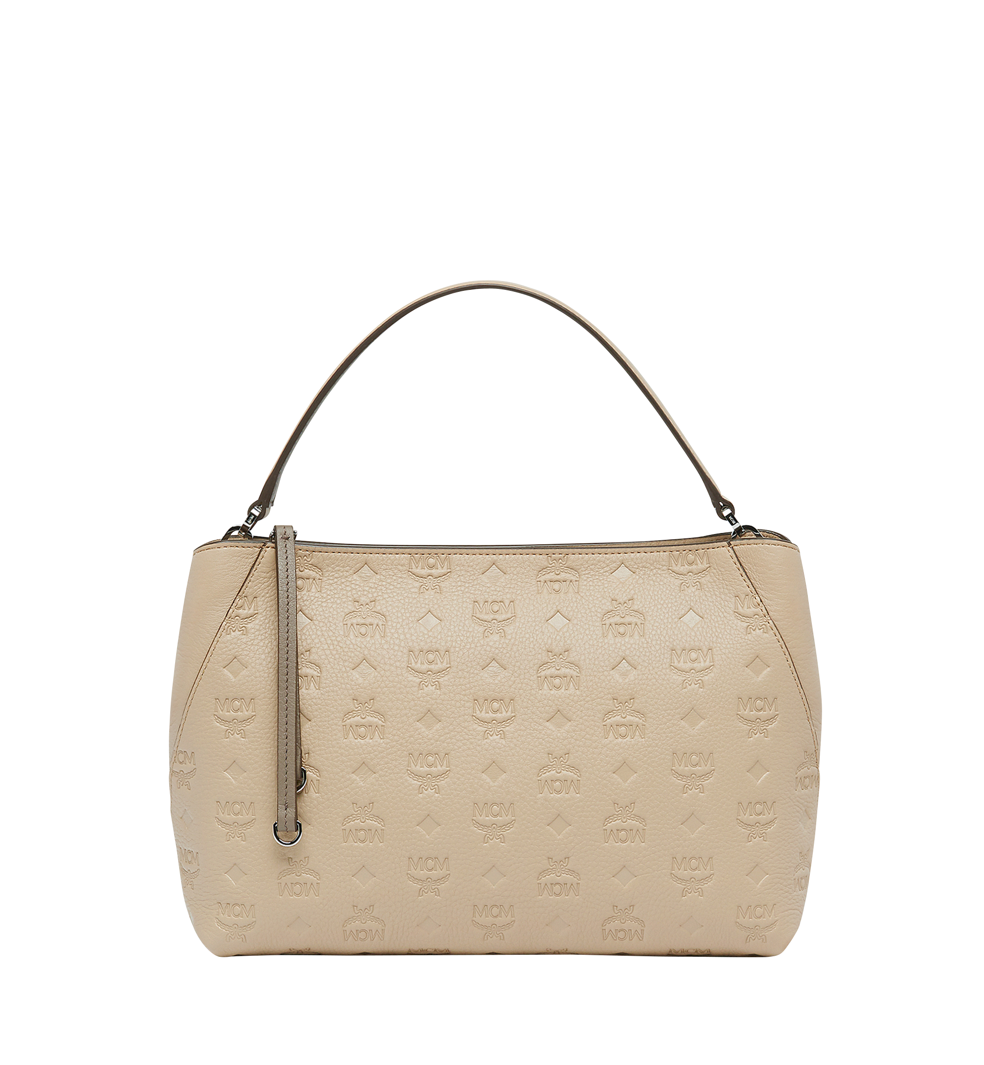 Medium Klara Shoulder in Monogram Leather Beige MCM FR