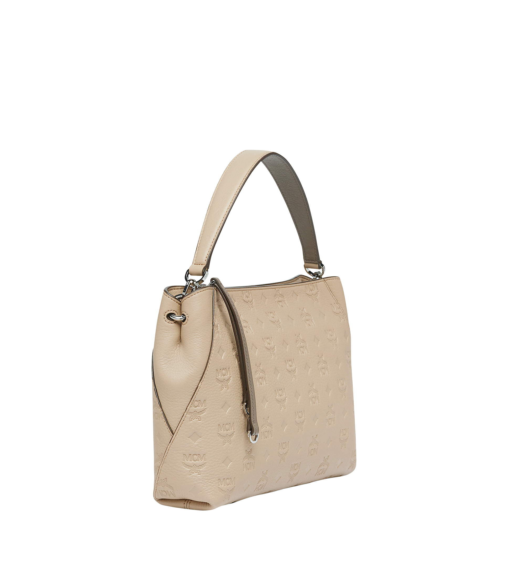 MCM Klara Shoulder in Monogram Leather Beige MWS7AKM59IE001 Alternate View 1