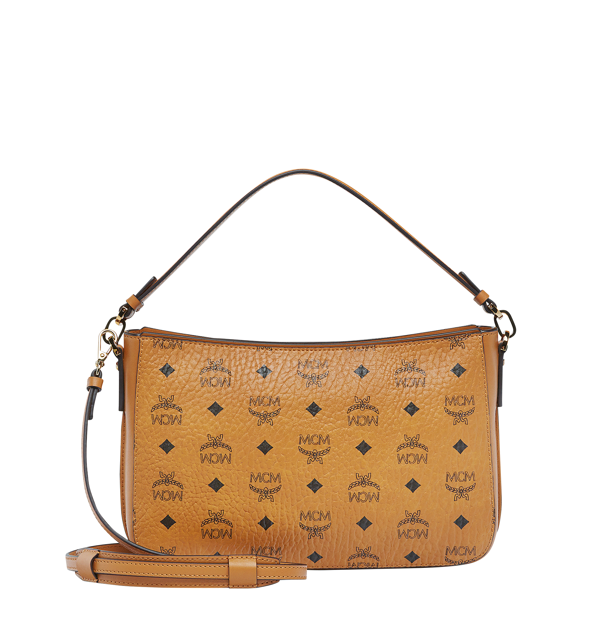 MCM Aren Shoulder Bag in Visetos Original Cognac MWS7ASE72CO001 Alternate View 3