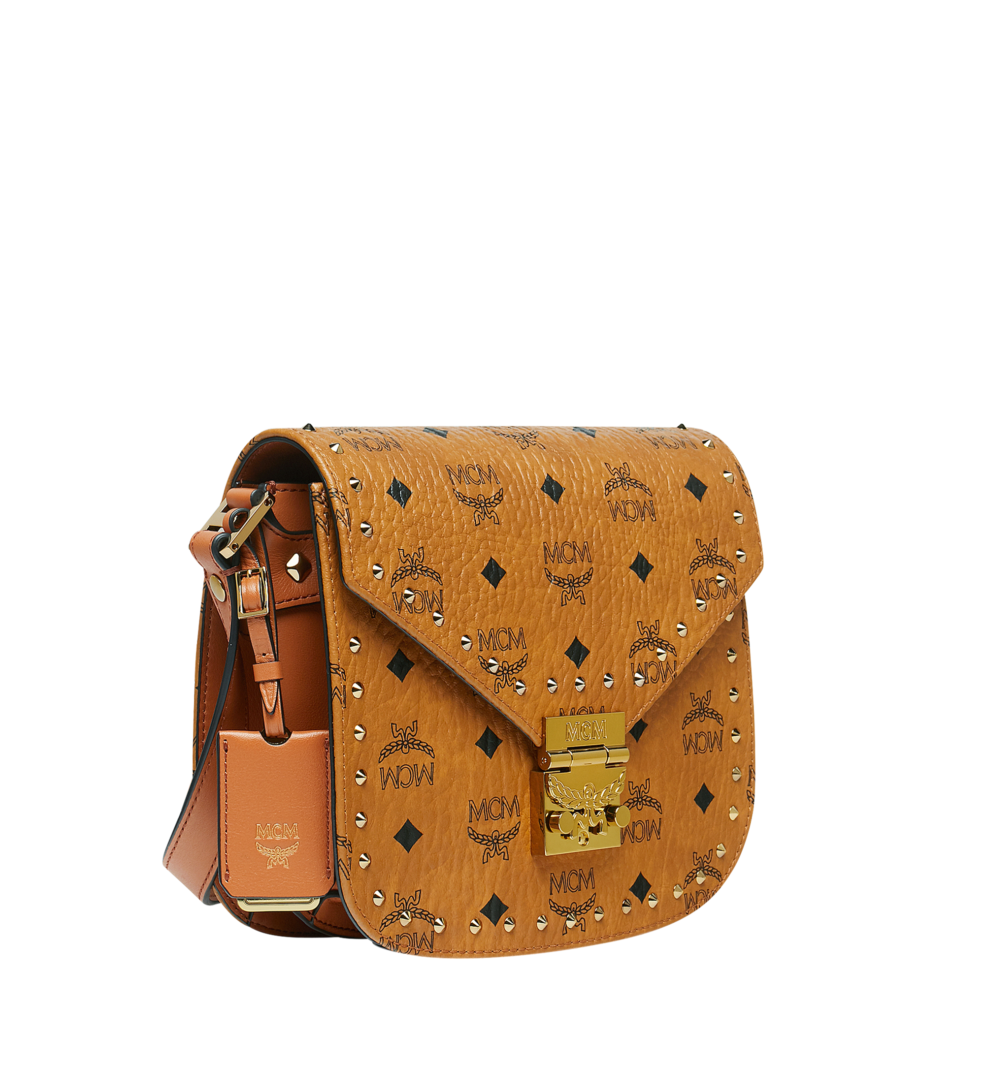 MCM Cognac Visetos Coated Canvas and Leather Patricia Top Handle Bag at  1stDibs