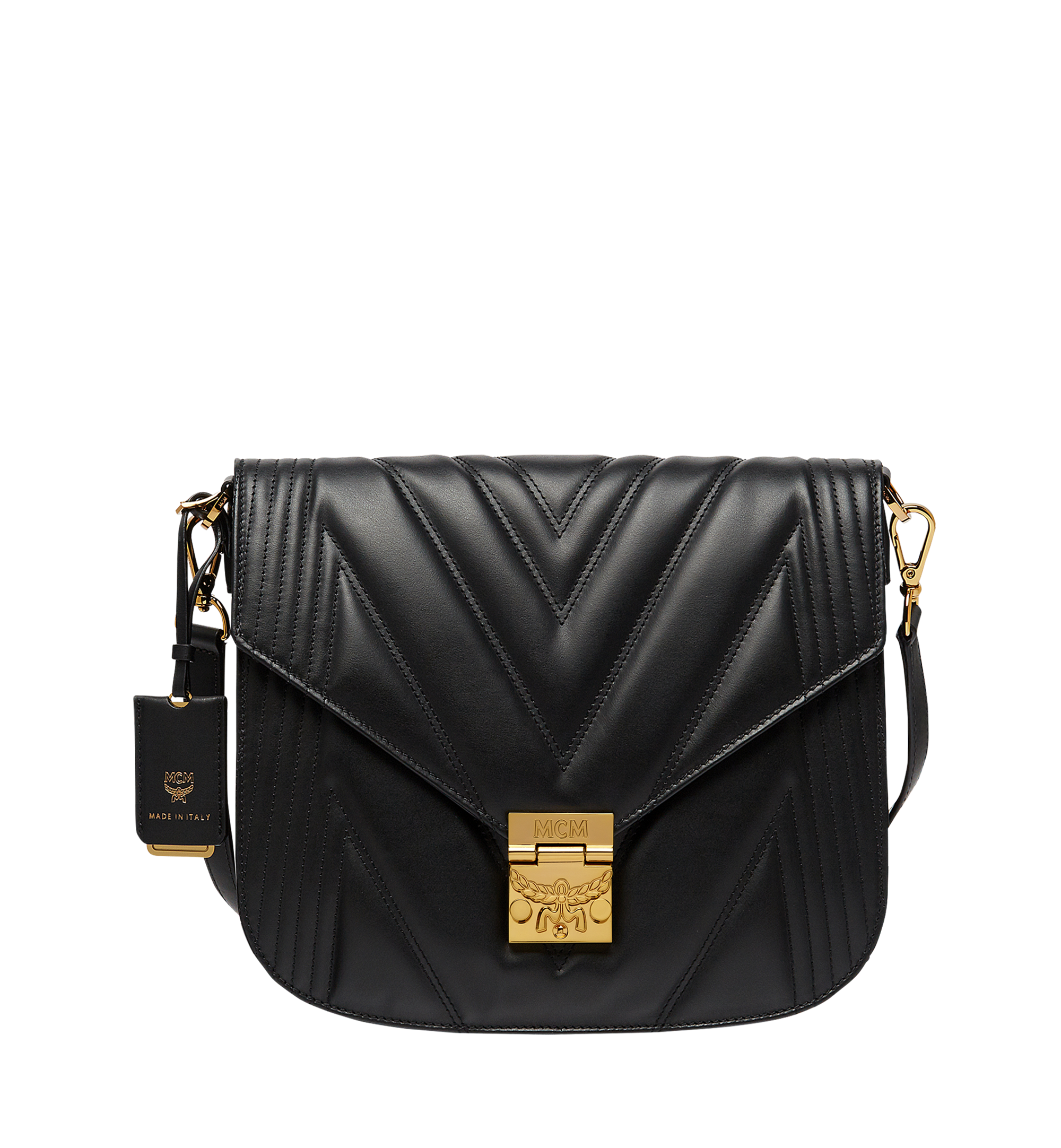 Medium Tracy Shoulder Bag in Quilted Leather Black MCM ®US