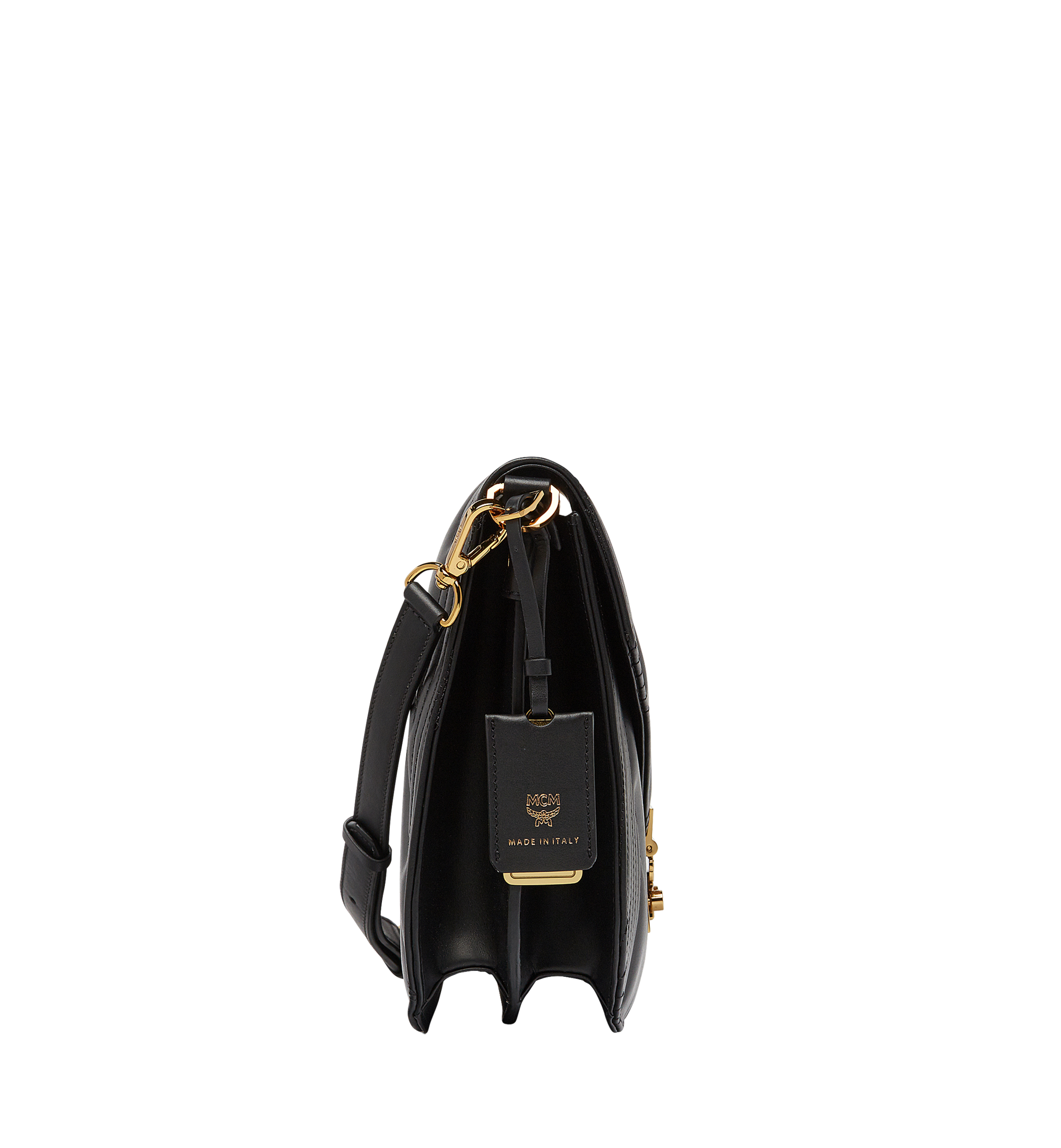 Small Tracy Shoulder Bag in Linen Leather Mix Black