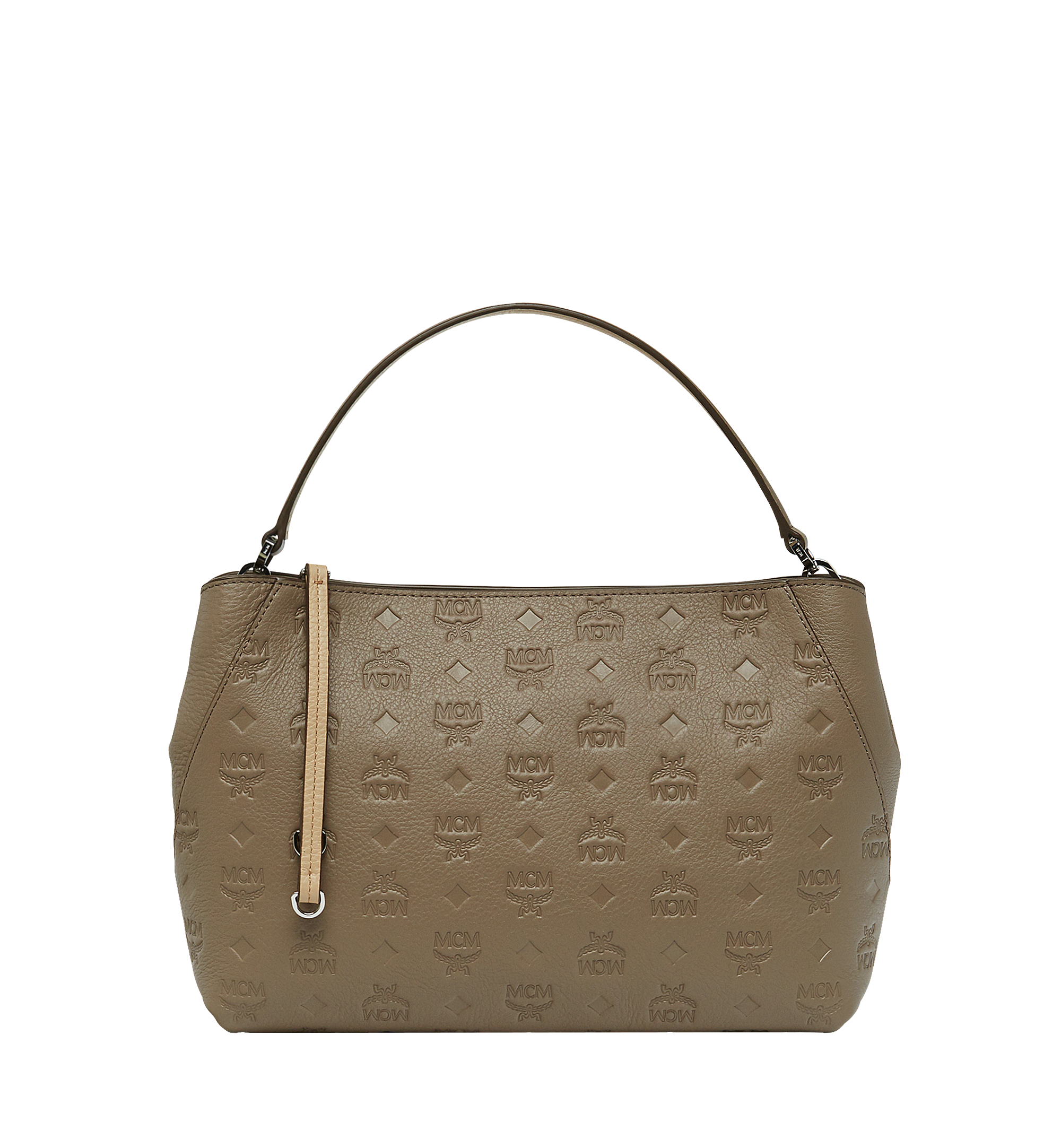 MCM Klara Shoulder in Monogram Leather Grey MWS8SKM59NV001 Alternate View 1