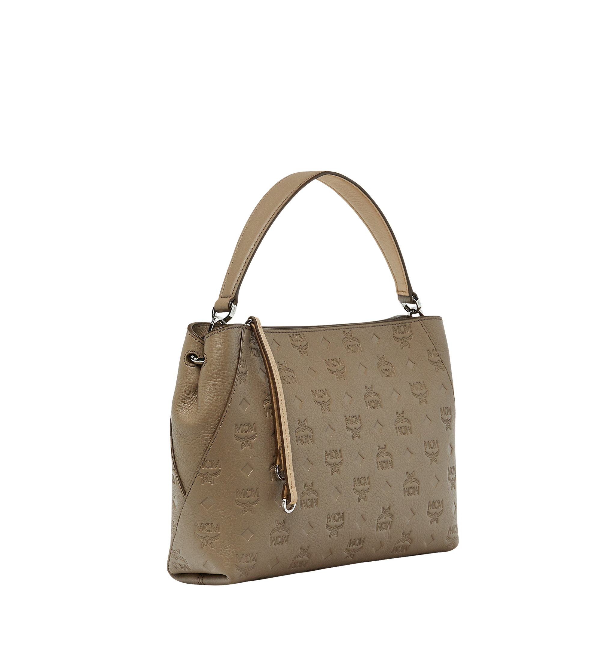 MCM Klara Shoulder in Monogram Leather Grey MWS8SKM59NV001 Alternate View 1