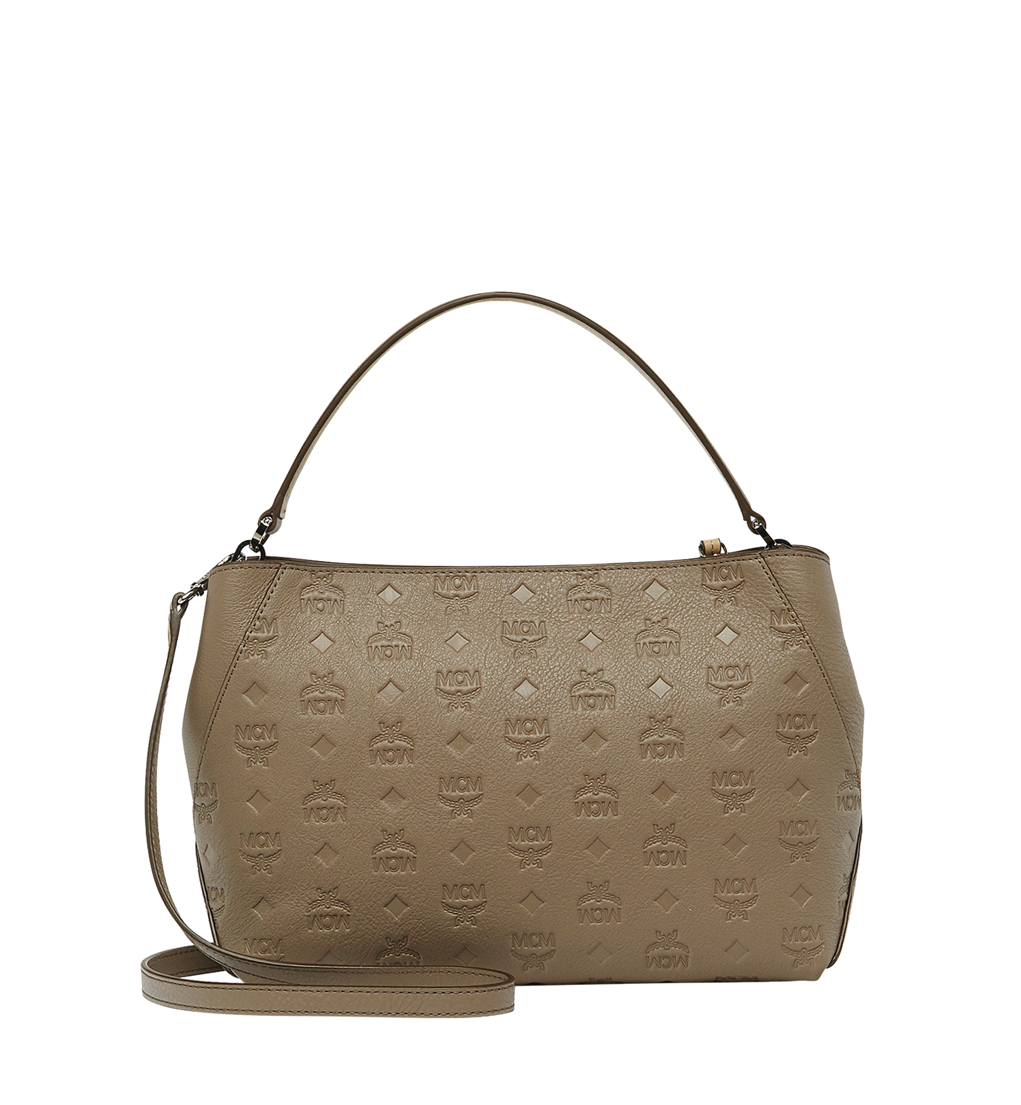 MCM Klara Shoulder in Monogram Leather Grey MWS8SKM59NV001 Alternate View 3