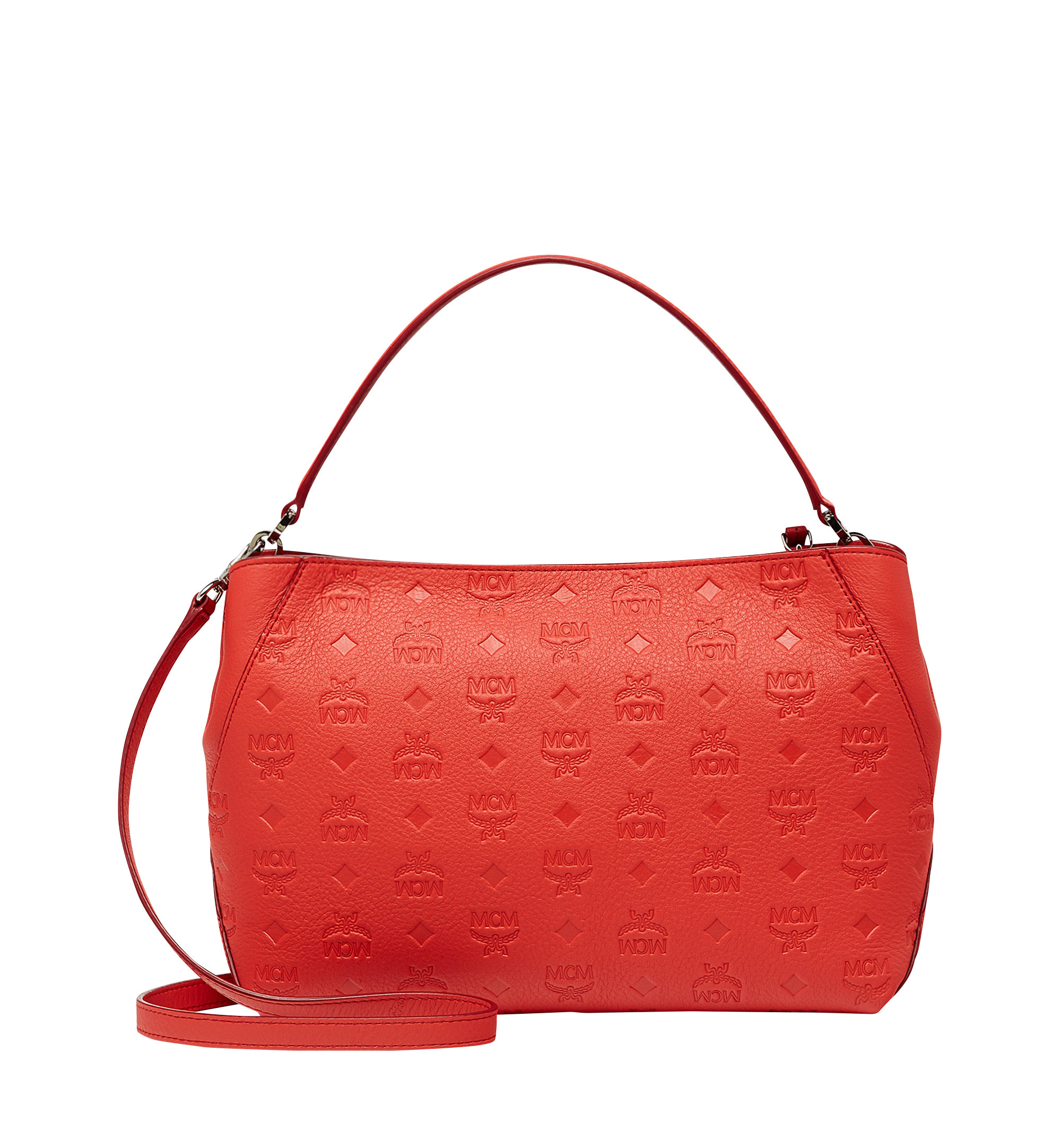 MCM Klara Shoulder in Monogram Leather Orange MWS8SKM59OG001 Alternate View 3
