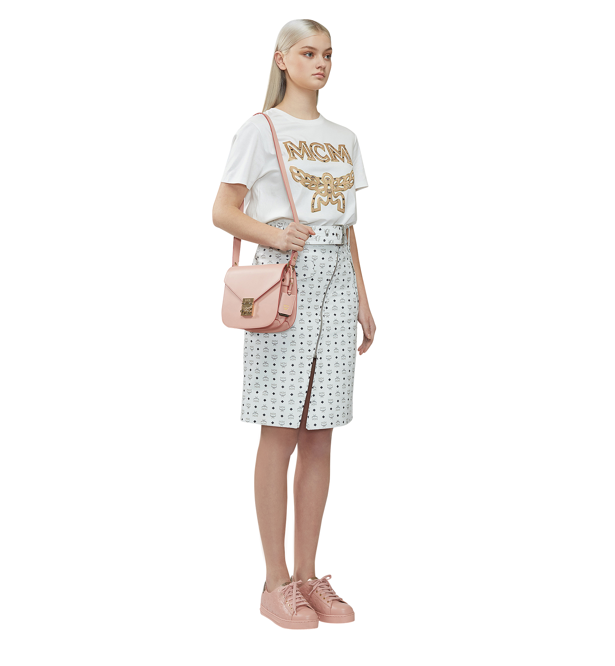 MCM Tracy Shoulder Bag in Vachetta Leather Pink MWS8SPA01PV001 Alternate View 2