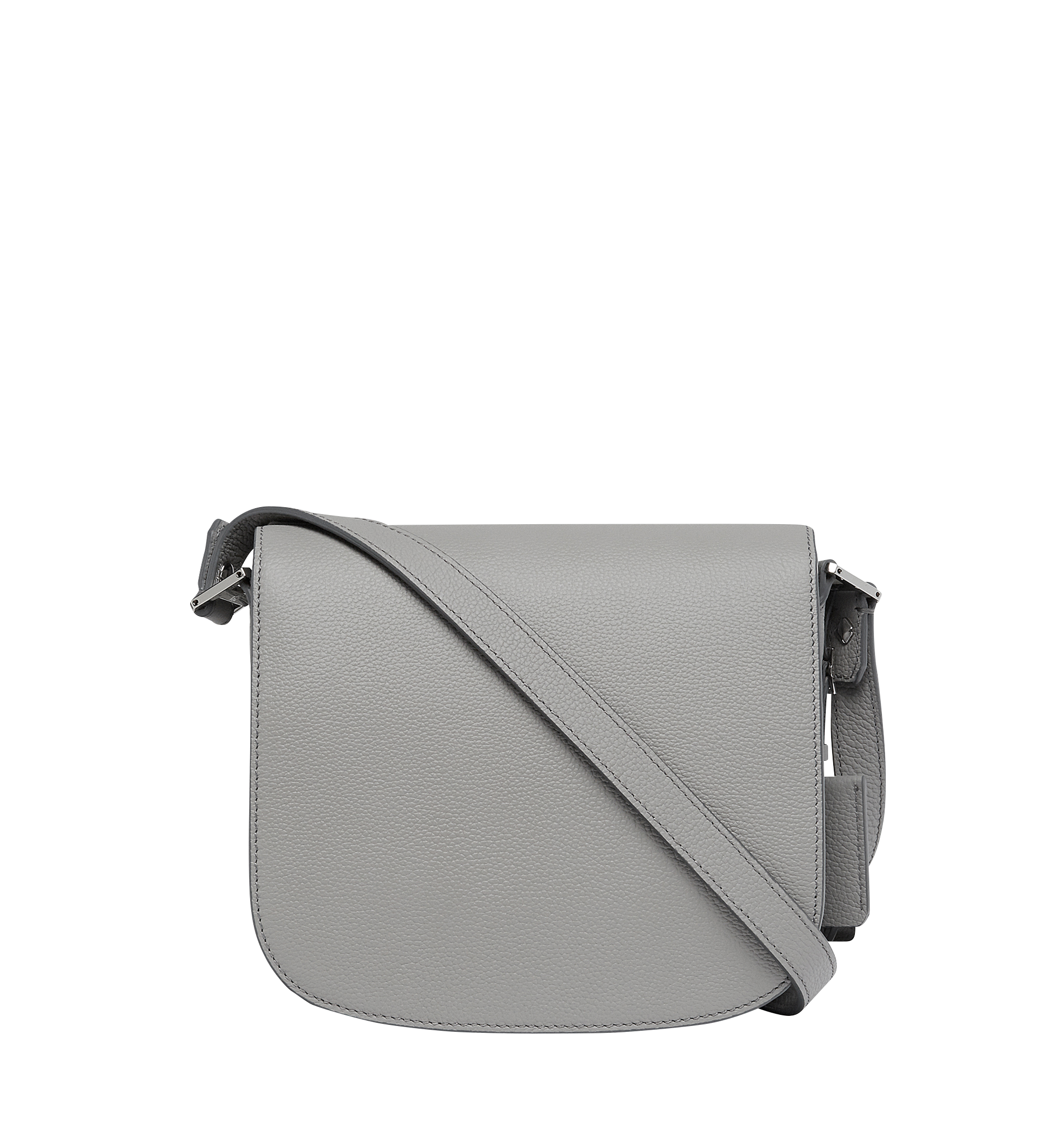 MCM Tracy Shoulder Bag in Grained Leather Grey MWS8SPA15EZ001 Alternate View 3
