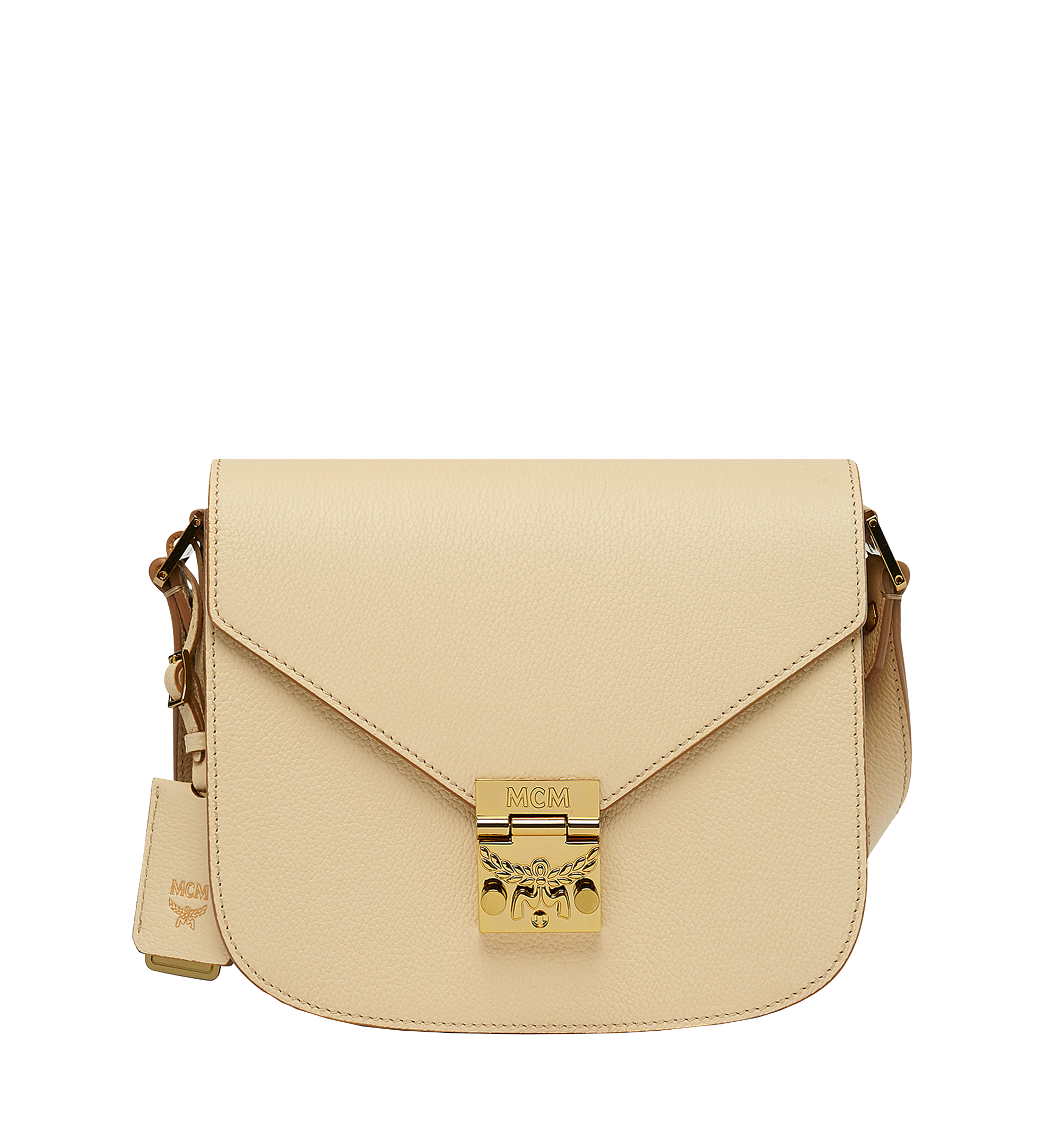 MCM Tracy Shoulder Bag in Grained Leather Beige MWS8SPA15IA001 Alternate View 1