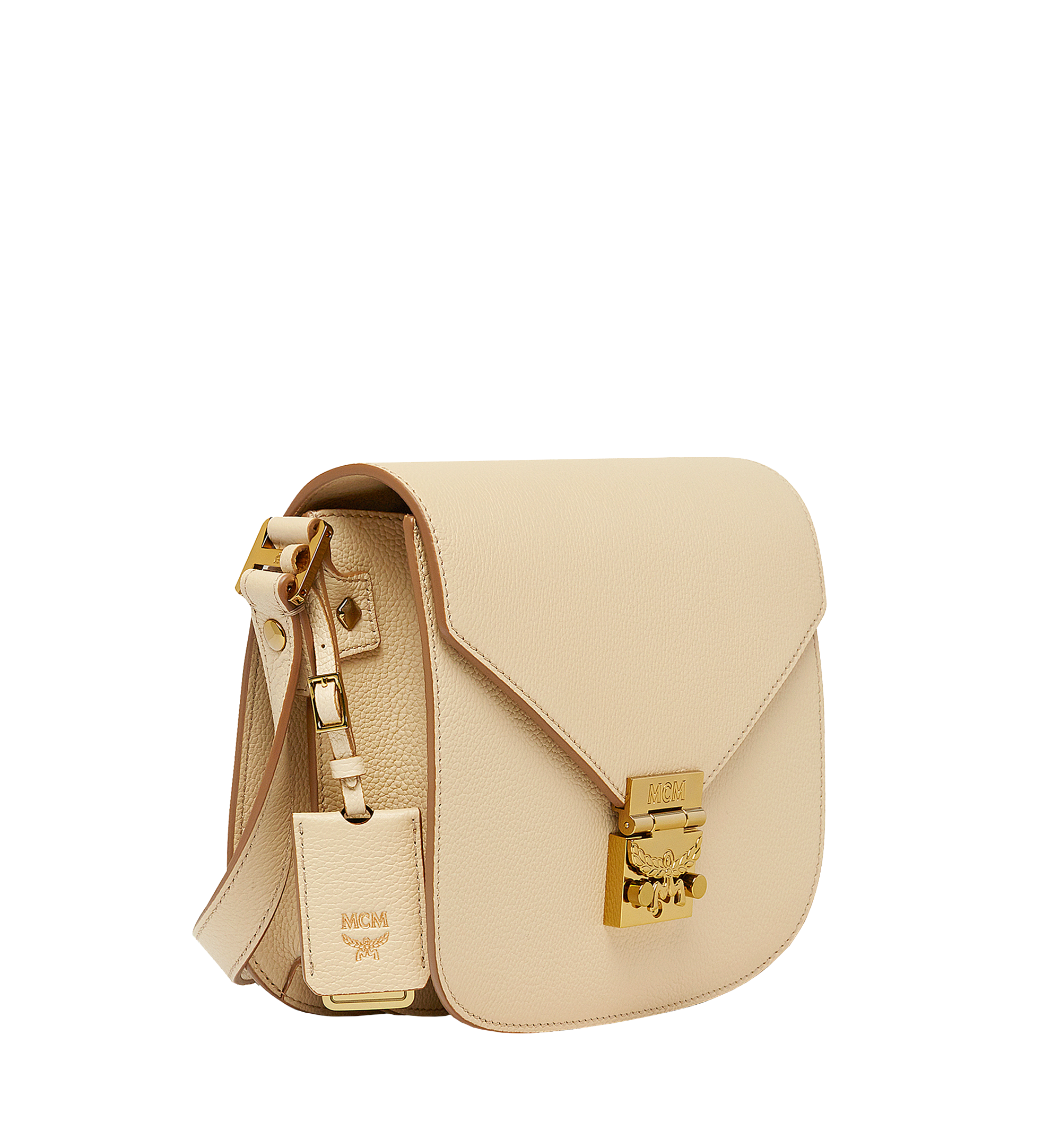 MCM Tracy Shoulder Bag in Grained Leather Beige MWS8SPA15IA001 Alternate View 1