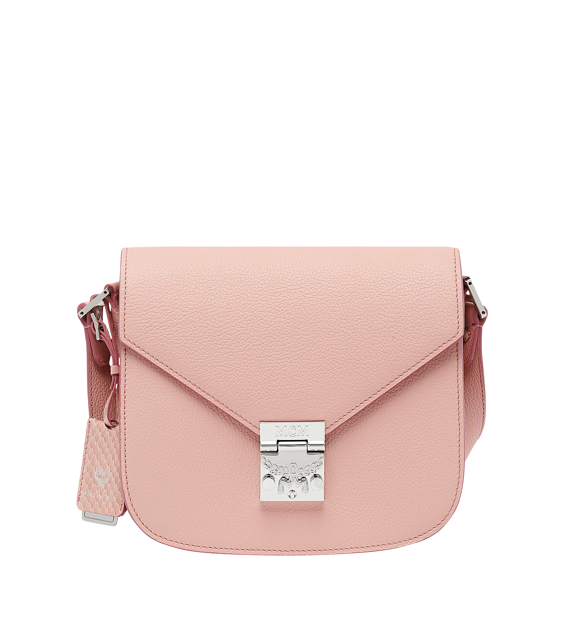 MCM Tracy Shoulder Bag in Grained Leather Pink MWS8SPA96PV001 Alternate View 1