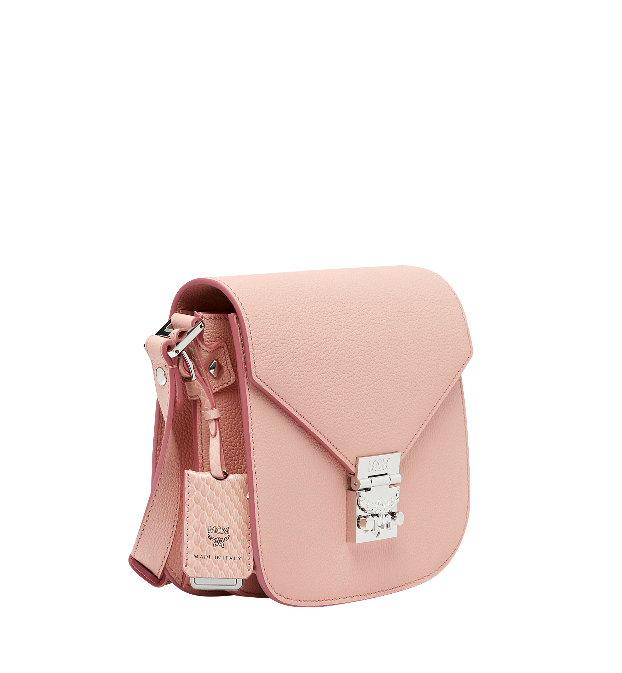 MCM Tracy Shoulder Bag in Grained Leather Pink MWS8SPA96PV001 Alternate View 1