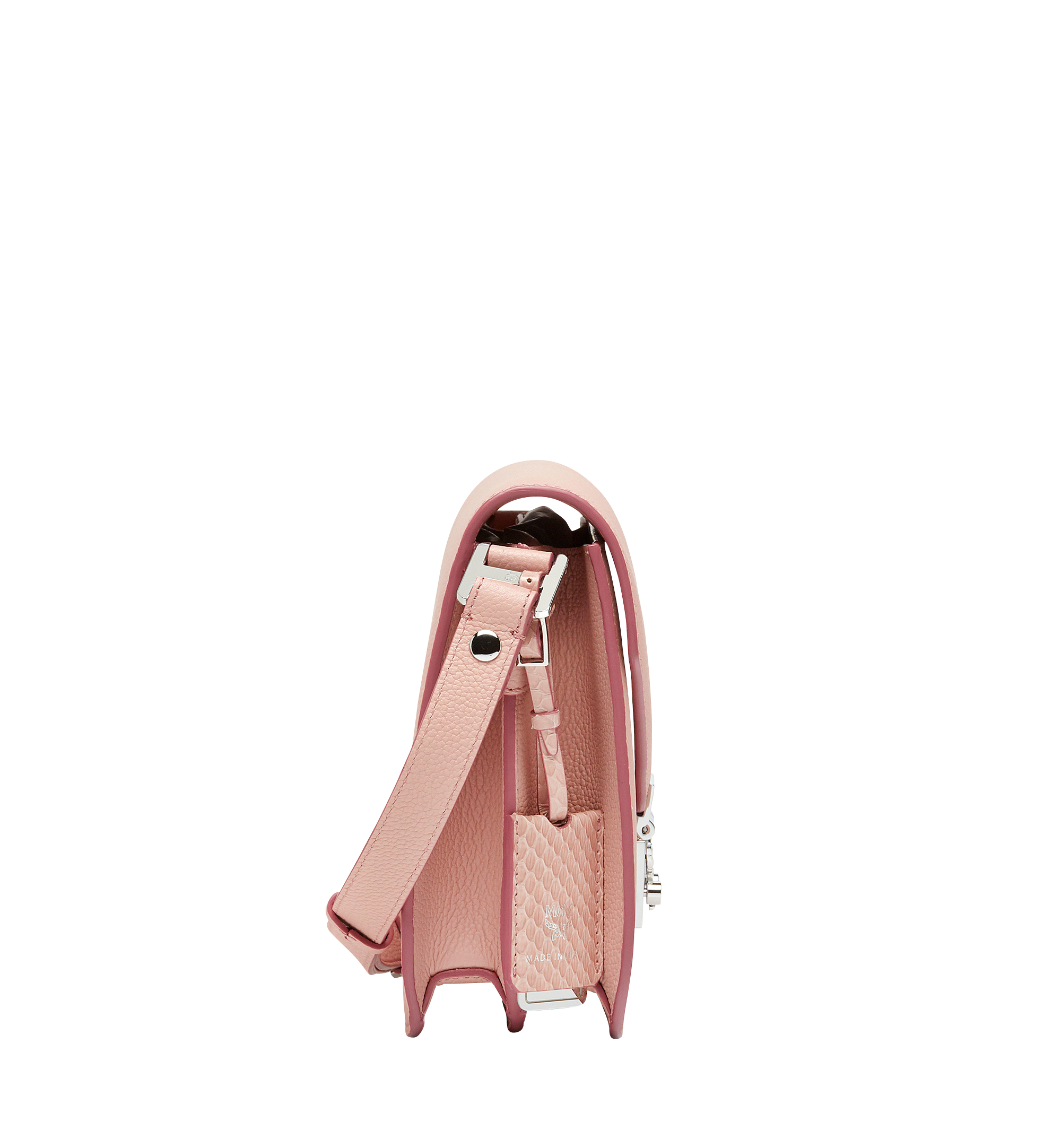 MCM Tracy Shoulder Bag in Grained Leather Pink MWS8SPA96PV001 Alternate View 2
