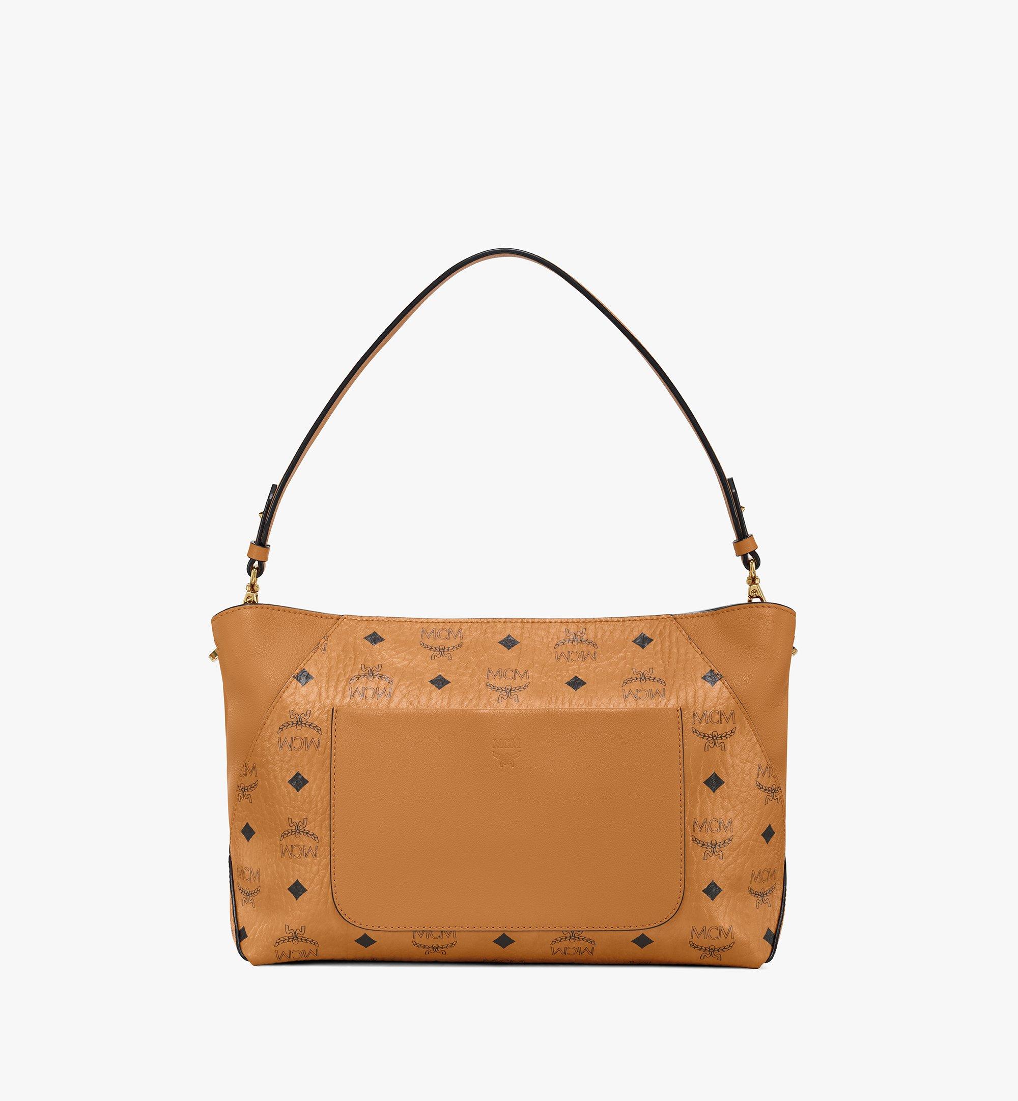 Medium Klara Shoulder Bag In Visetos Cognac Mcm De