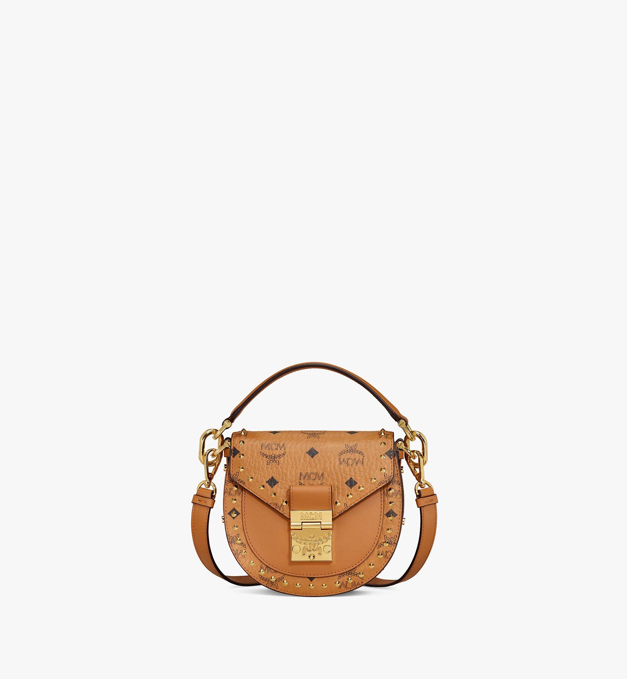 MCM Tracy Shoulder Bag in Studded Outline Visetos Cognac MWSAAPA04CO001 Alternate View 1