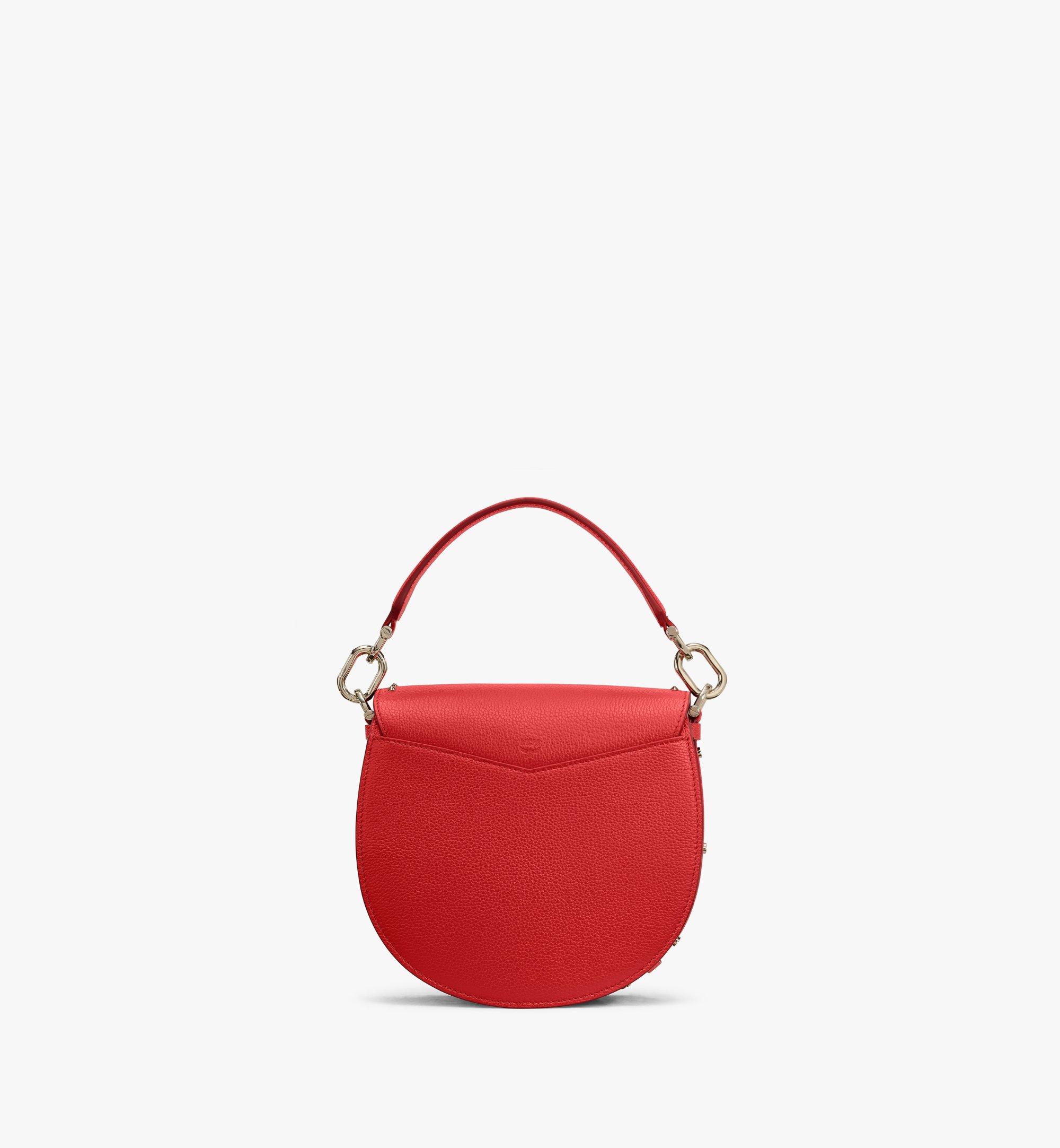 Small Tracy Shoulder Bag in Studded Park Ave Leather สีแดง MCM ®TH