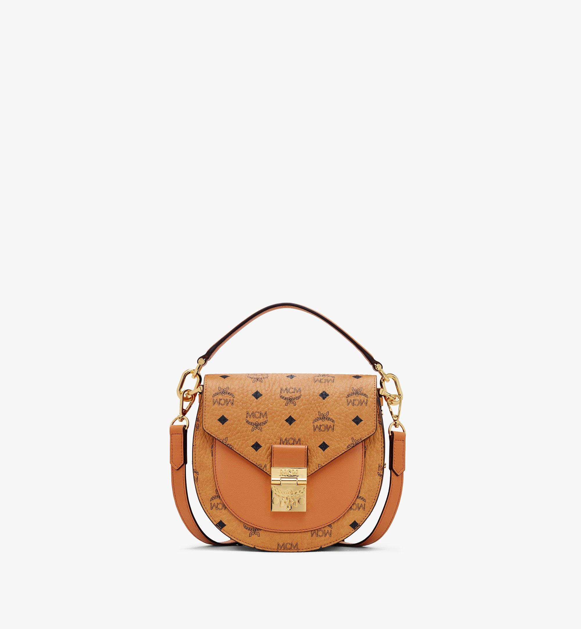 9907 MCM Patricia Small Shoulder Bag COGNAC