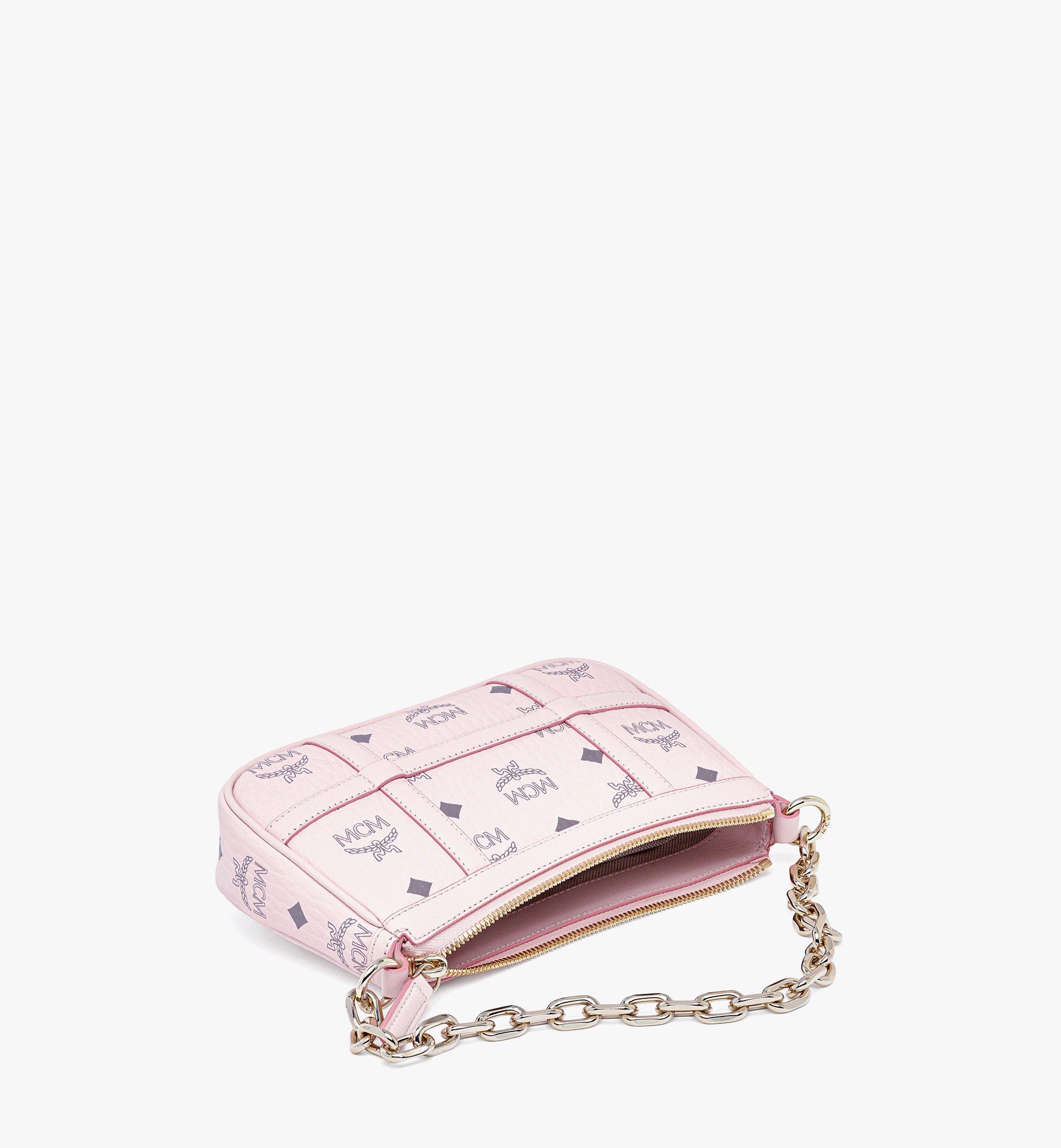 Mini Delmy Shoulder Bag In Visetos Pink Mcm Cn