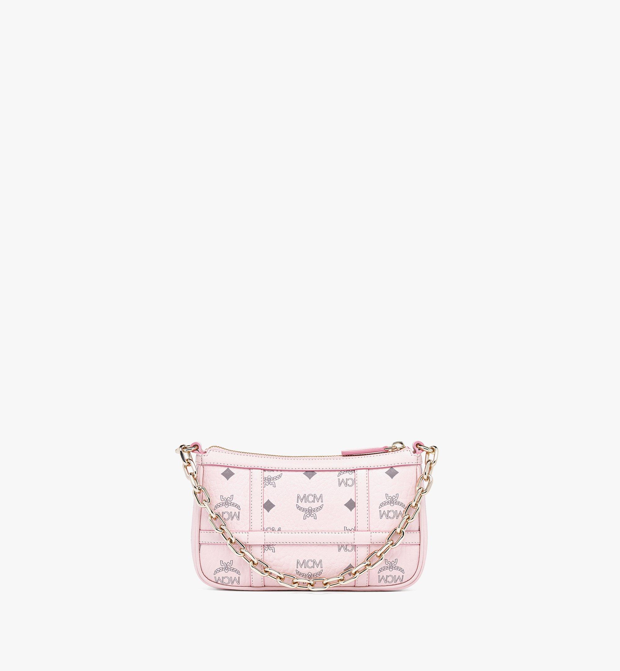 Mini Delmy Shoulder Bag In Visetos Pink Mcm Cn