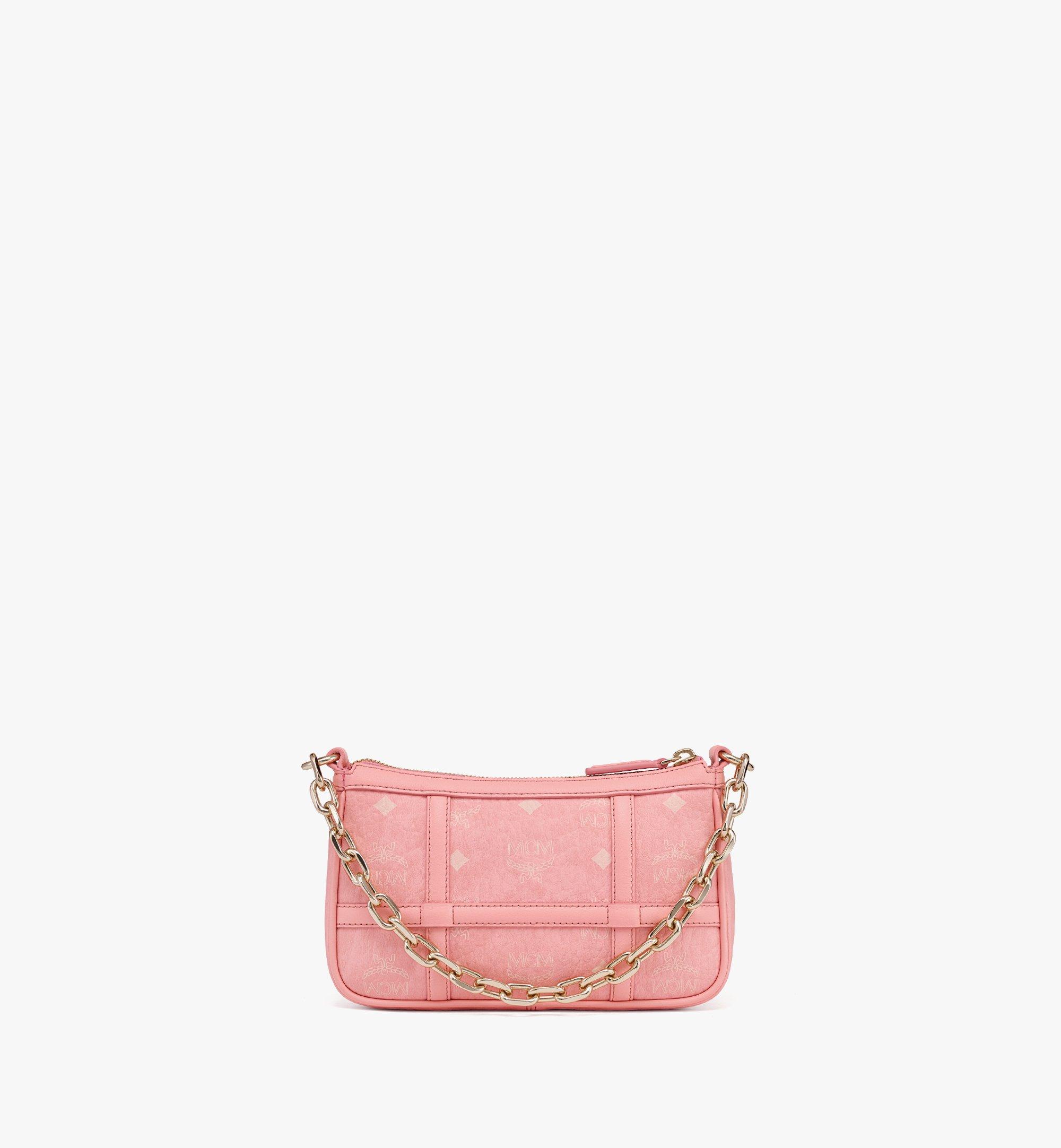 Pink mcm shoulder bag sale