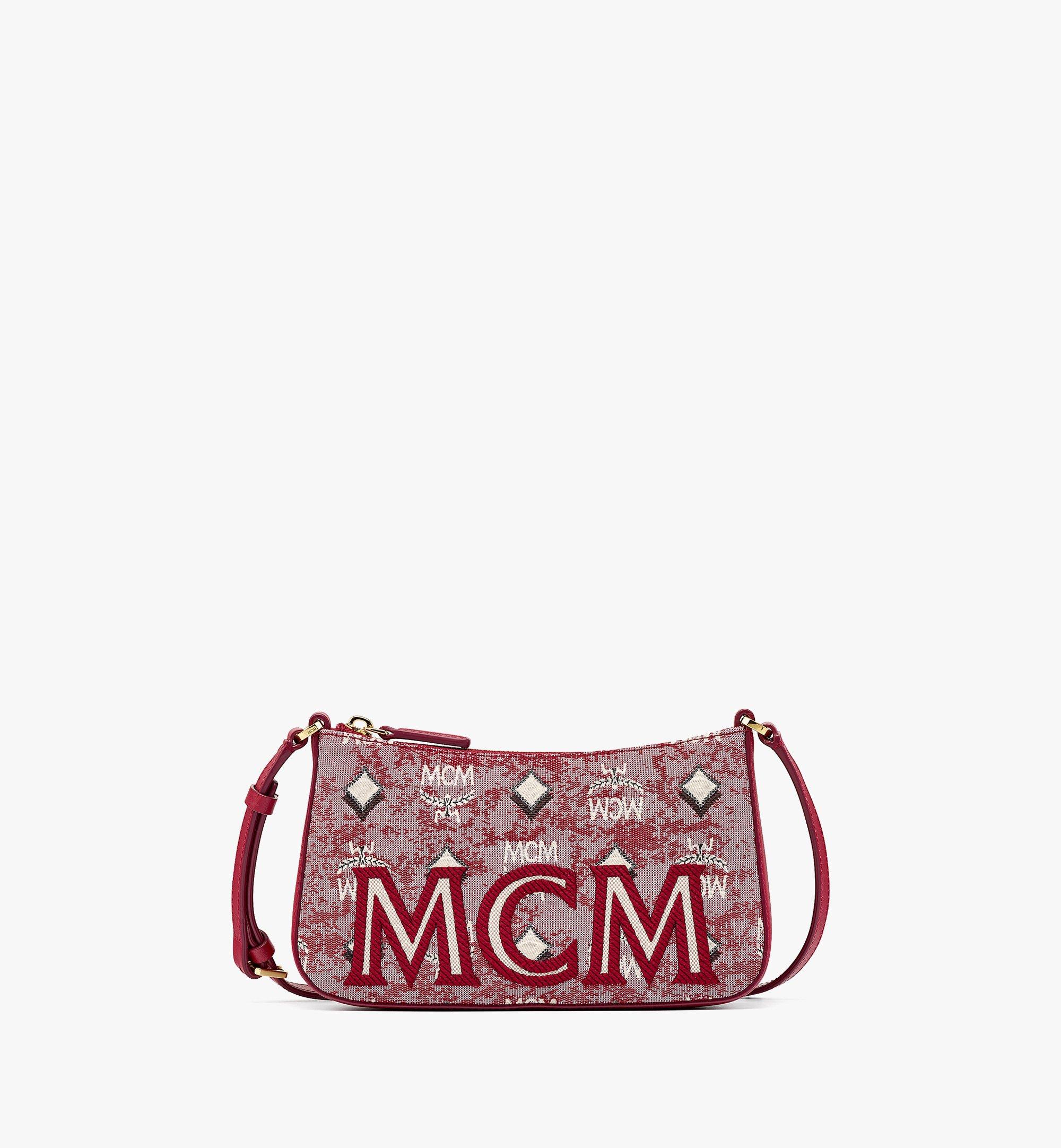 MCM Shoulder Bag in Vintage Jacquard Monogram Red MWSBATQ01RE001 Alternate View 1