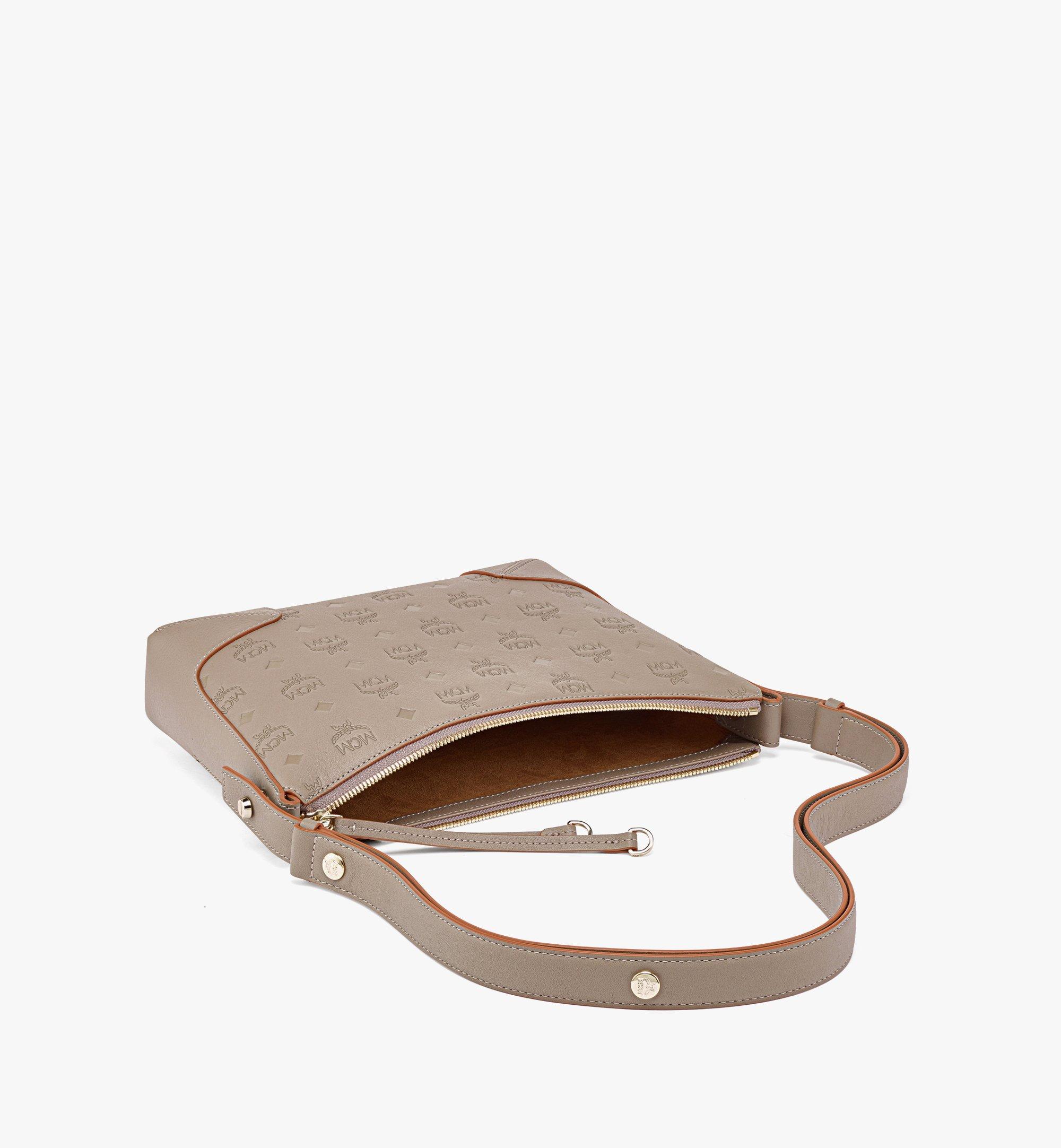 Medium Klara Monogram 皮革肩背包灰色 Mcm Cn