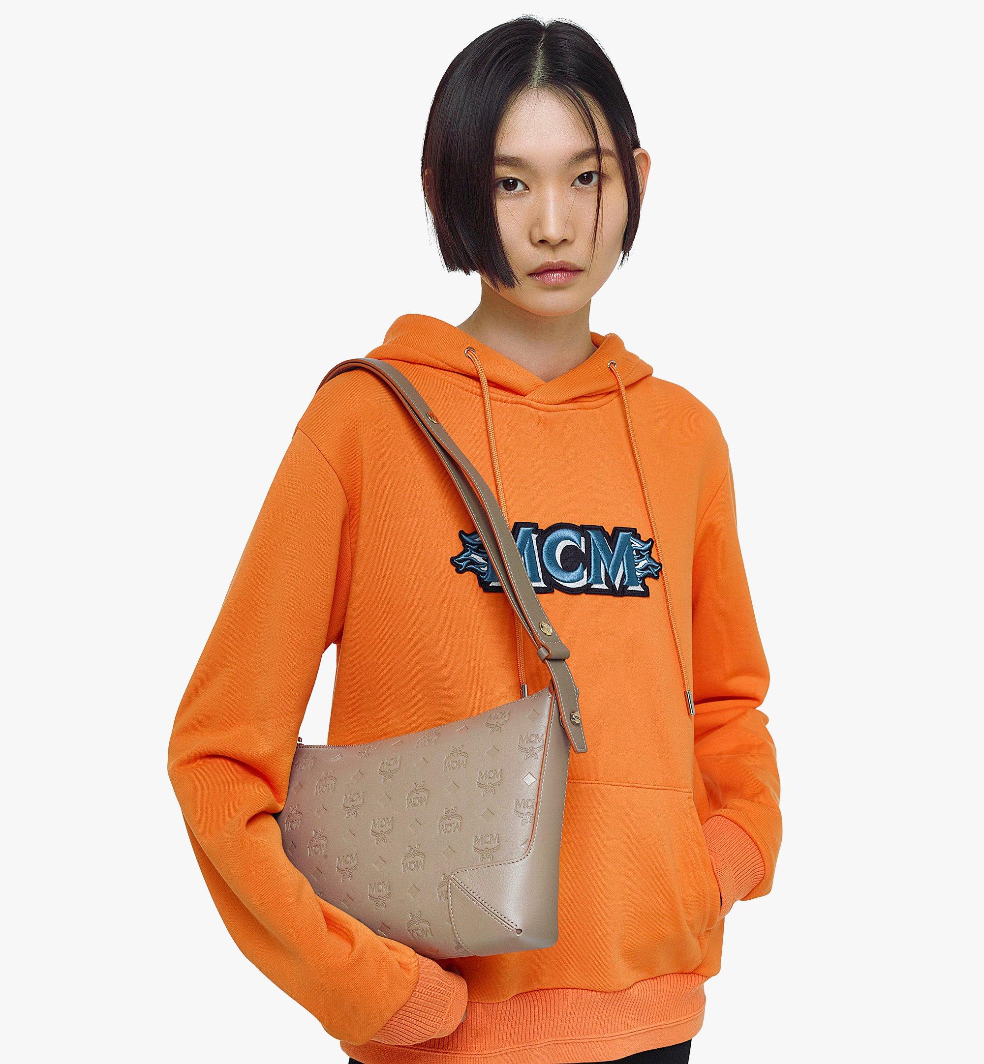 Medium Klara Monogram 皮革肩背包灰色 Mcm Cn