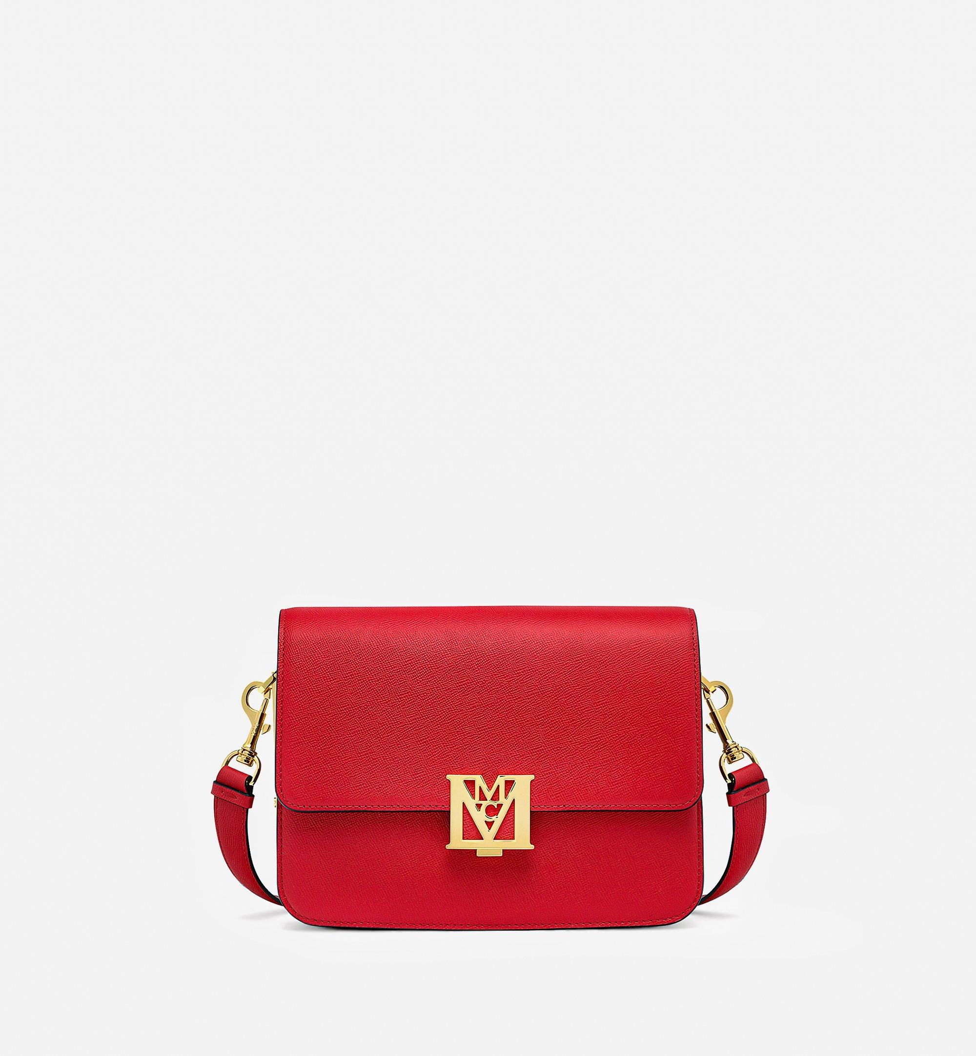 MCM Travia Shoulder Bag in Visetos Leather Block Red MWSBSLM01RU001 Alternate View 1