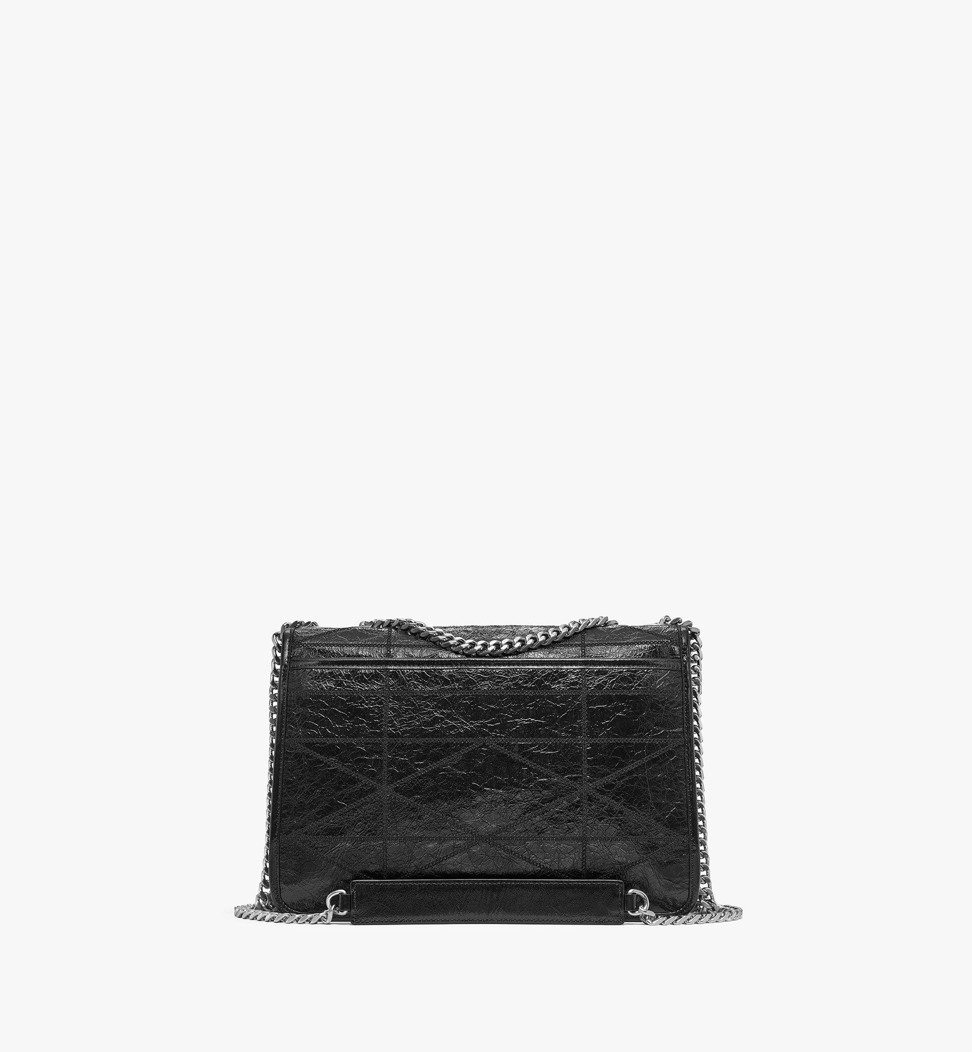 MCM Travia Quilted Shoulder Bag in Crushed Leather Black MWSBSLM05BK001 Alternate View 3