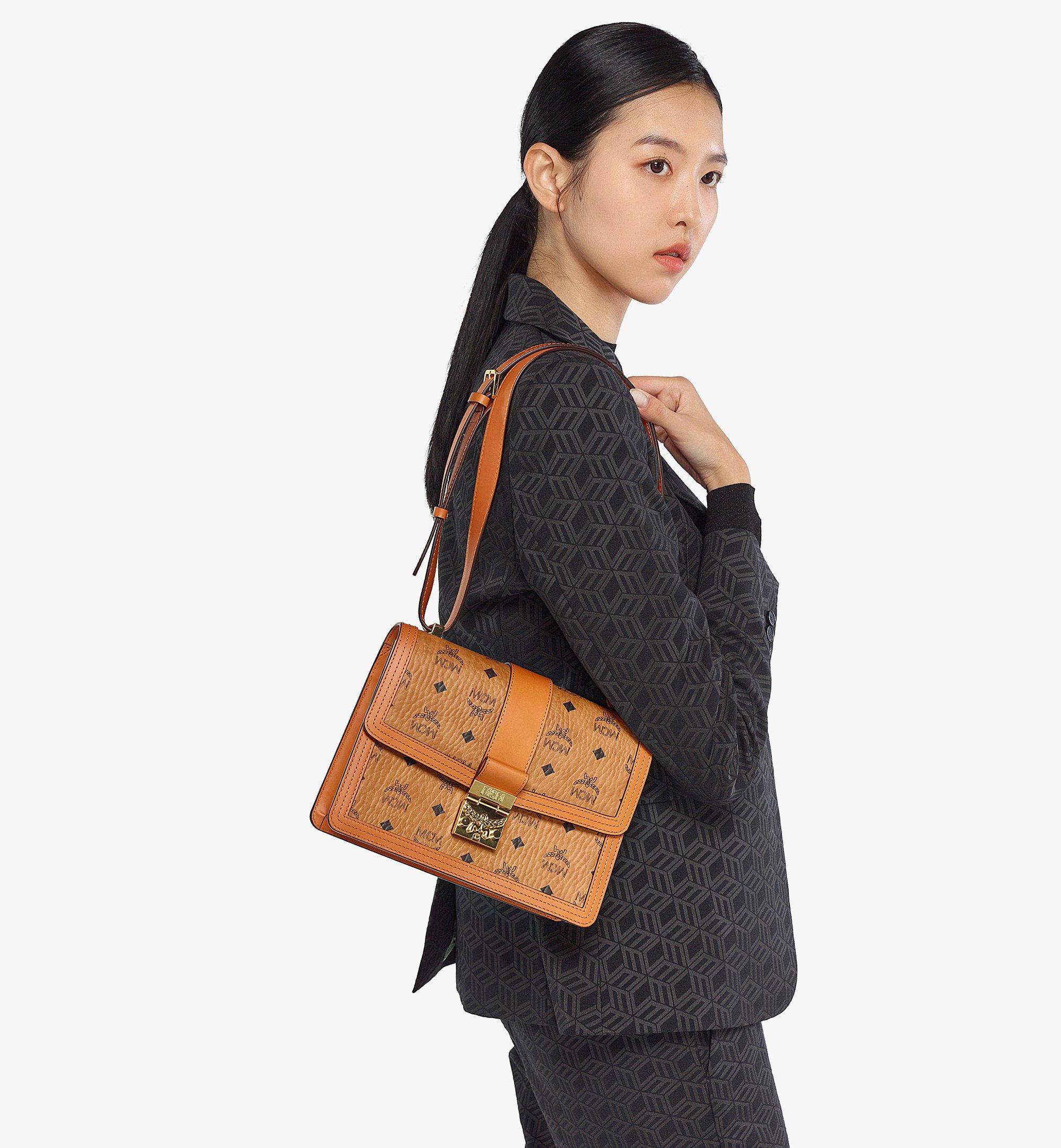 Medium Tracy Shoulder Bag in Visetos Cognac