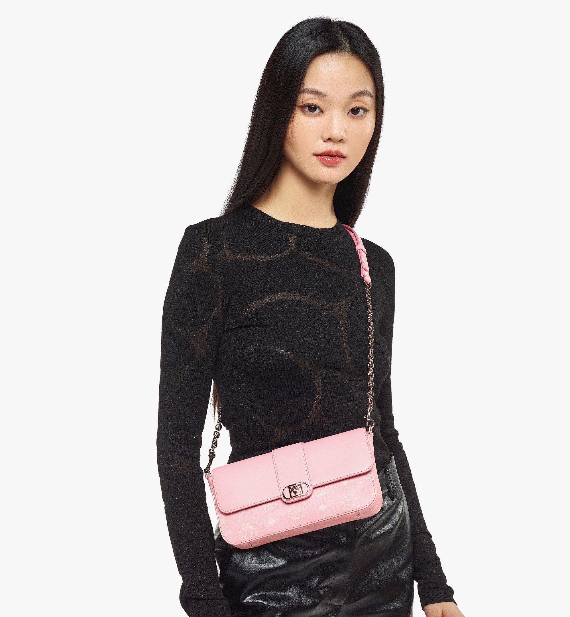 MCM Mode Travia Shoulder Bag in Visetos Leather Mix Pink MWSCALD03QZ001 Alternate View 2