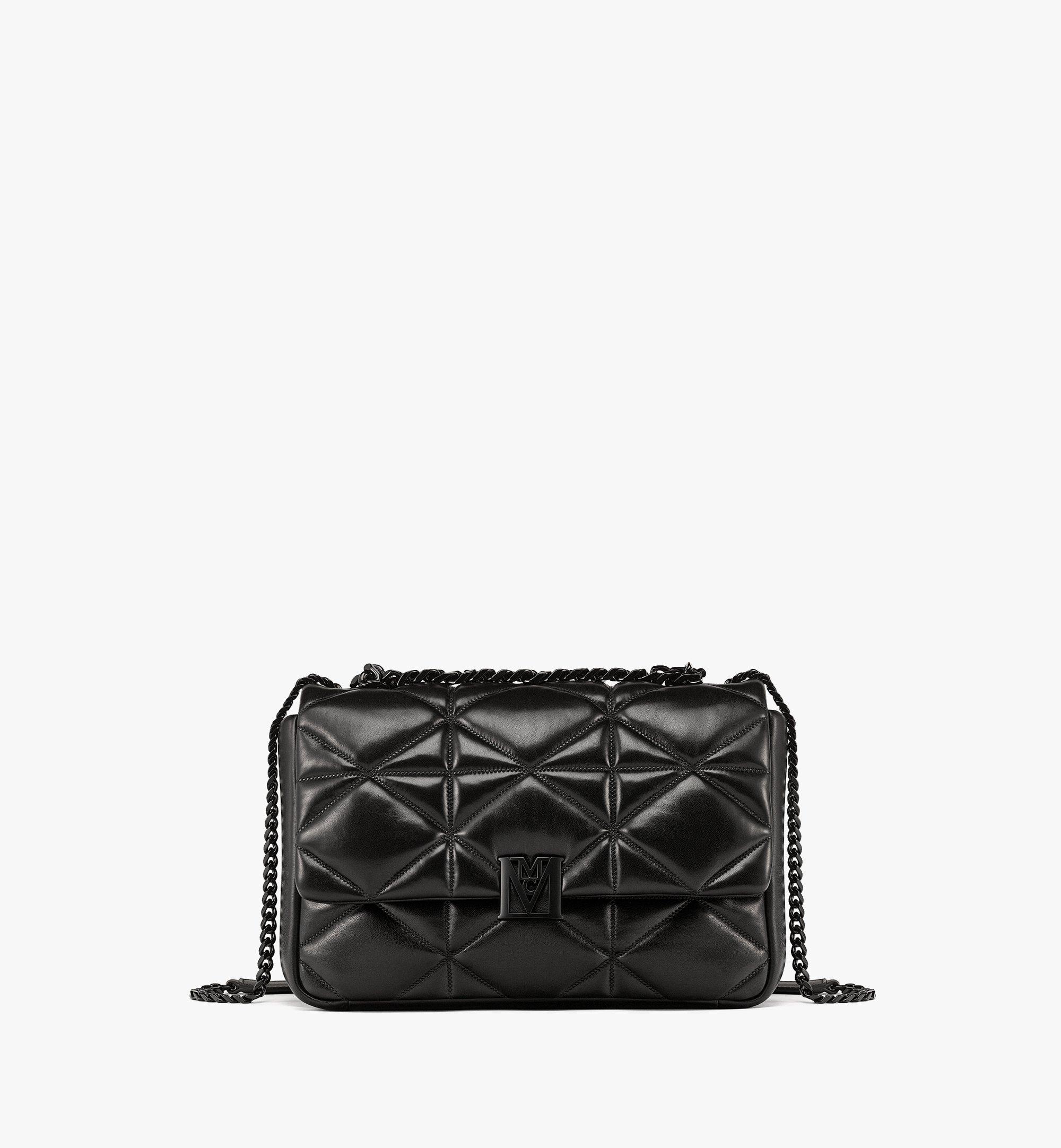 MCM Travia 絎縫皮革肩背包 Black MWSCALM02BK001 更多視圖 1